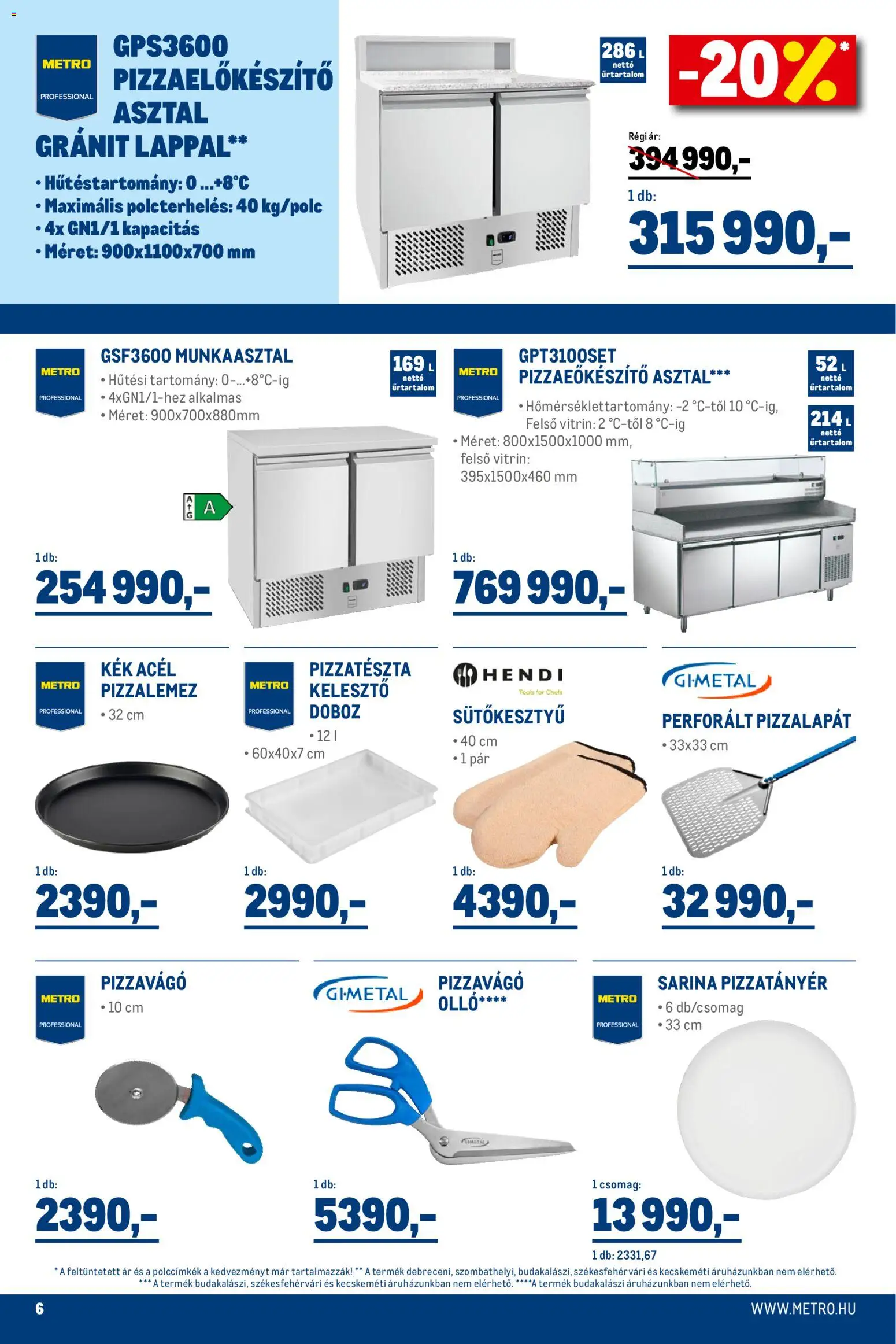 Metro akciós ujság - amely érvényes a következő dátumtól: 02.11.2025 | Oldal: 6 | Termékek: Asztal, Munkaasztal, Vitrin, Kelesztő