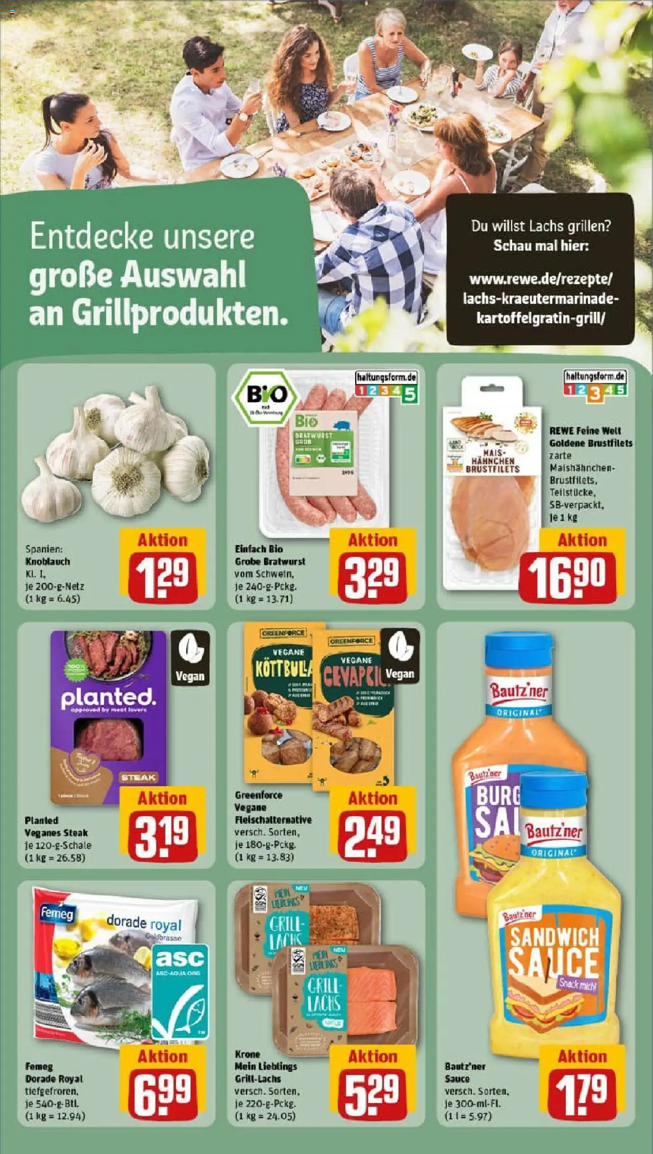 Rewe prospekt Pulsnitz	 - gültig ab dem 24.08.2025 | Seite: 15 | Produkte: Bratwurst, Burger, Knoblauch, Steak