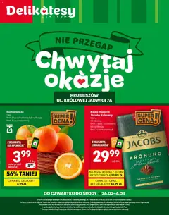 Pogląd oferty "Delikatesy Centrum Gazetka - Hrubieszów Otwarcie" - ważna od 26.02.2026