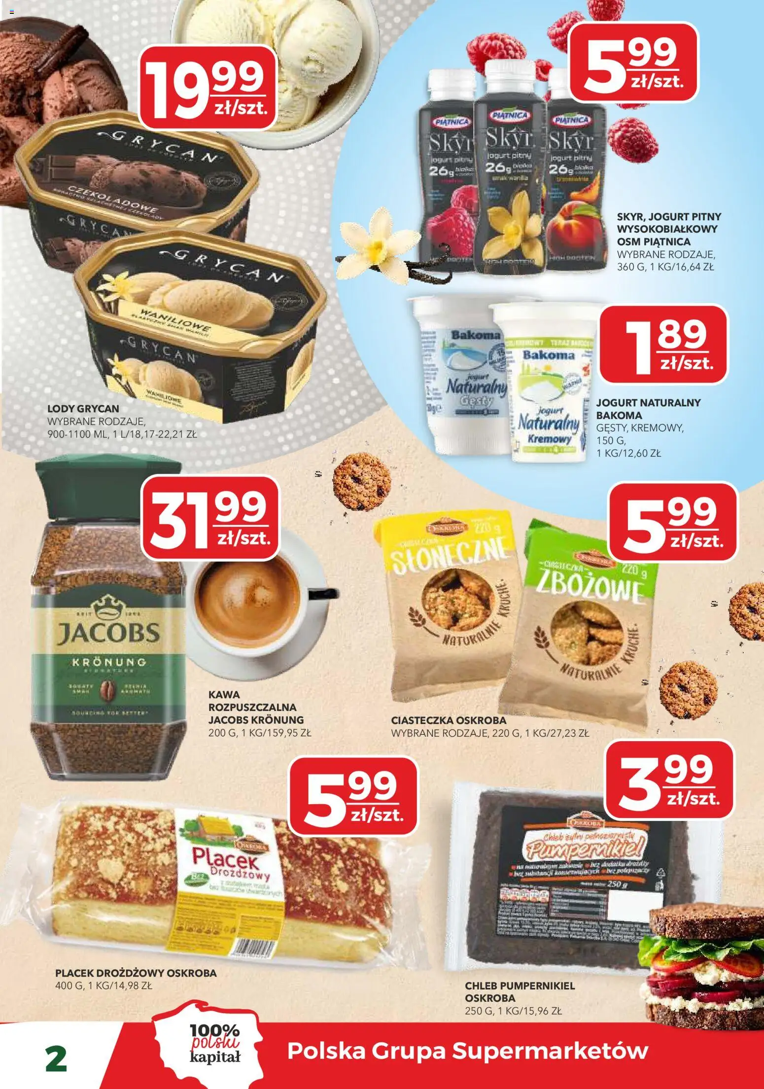Top Market Gazetka od 27.12.2025 | Strona: 2 | Produkty: Pumpernikiel, Jogurt naturalny, Kawa, Lody