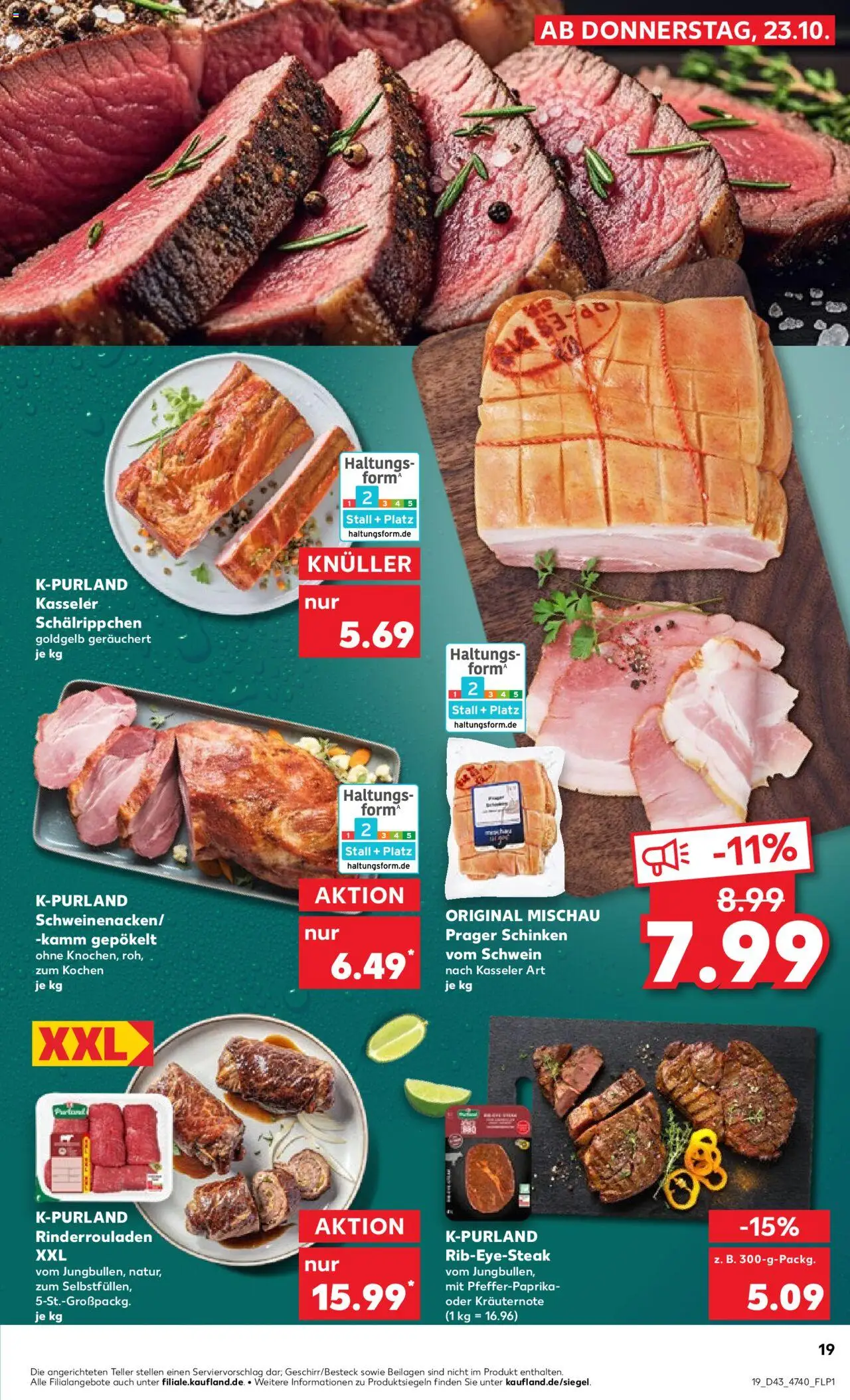 Kaufland prospekt Hannover	 – gültig ab 23.10.2025 | Seite: 19 | Produkte: Rinderrouladen, Schinken