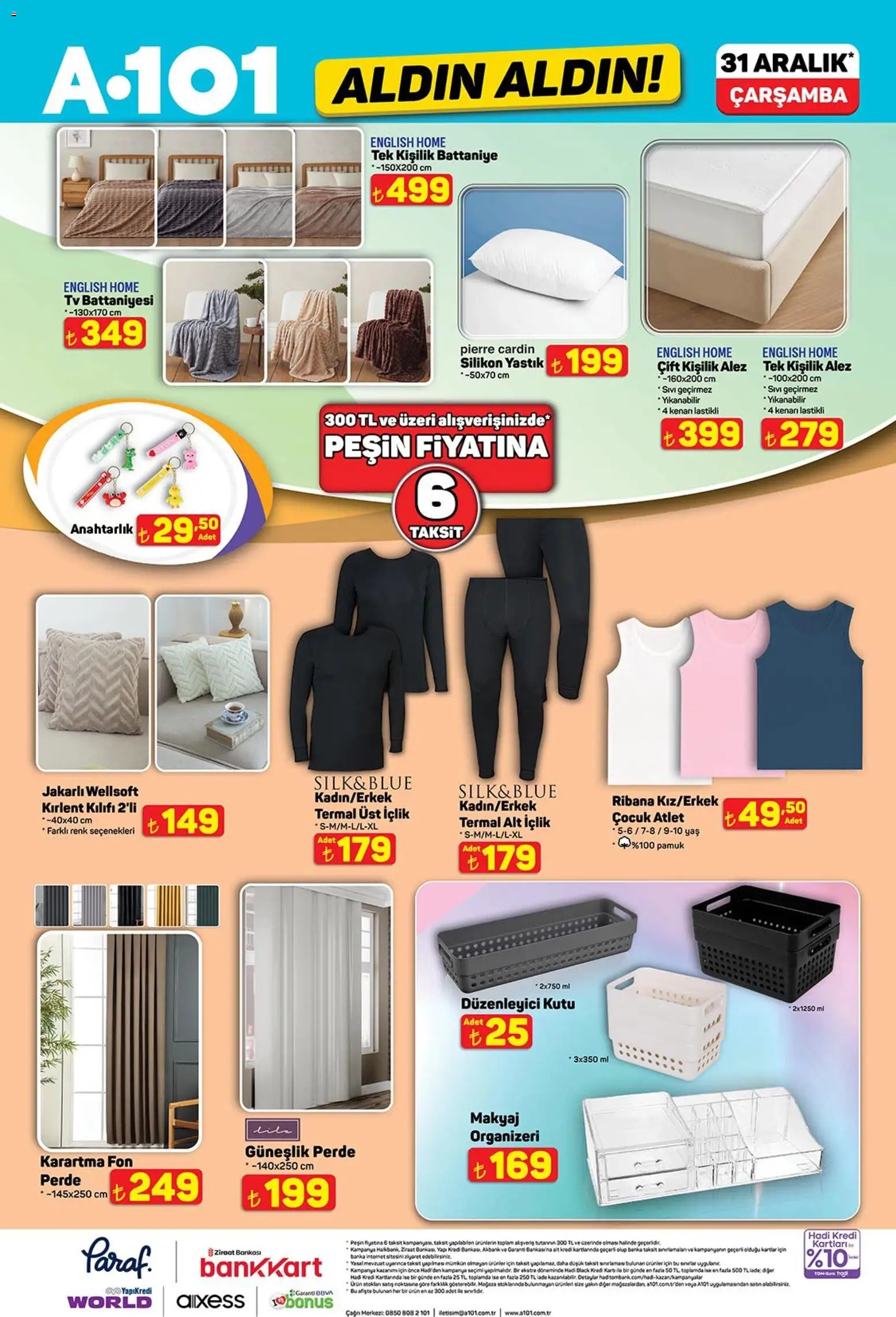 A101 Katalog Aldın Aldın - 31.12.2025 tarihinden itibaren geçerlidir | Sayfa: 12 | Ürünler: Yastık, Battaniye, Kutu, Perde