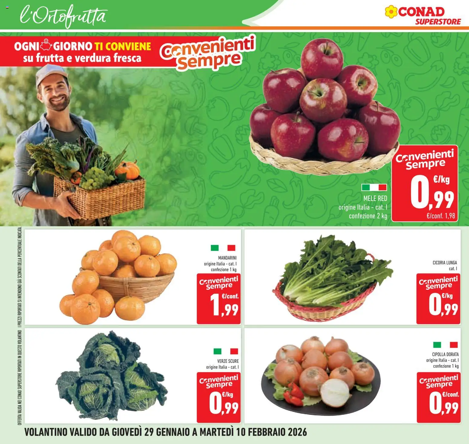 Volantino Conad del 29.01.2026 | Pagina: 12 | Prodotti: Mele, Mandarini, Frutta