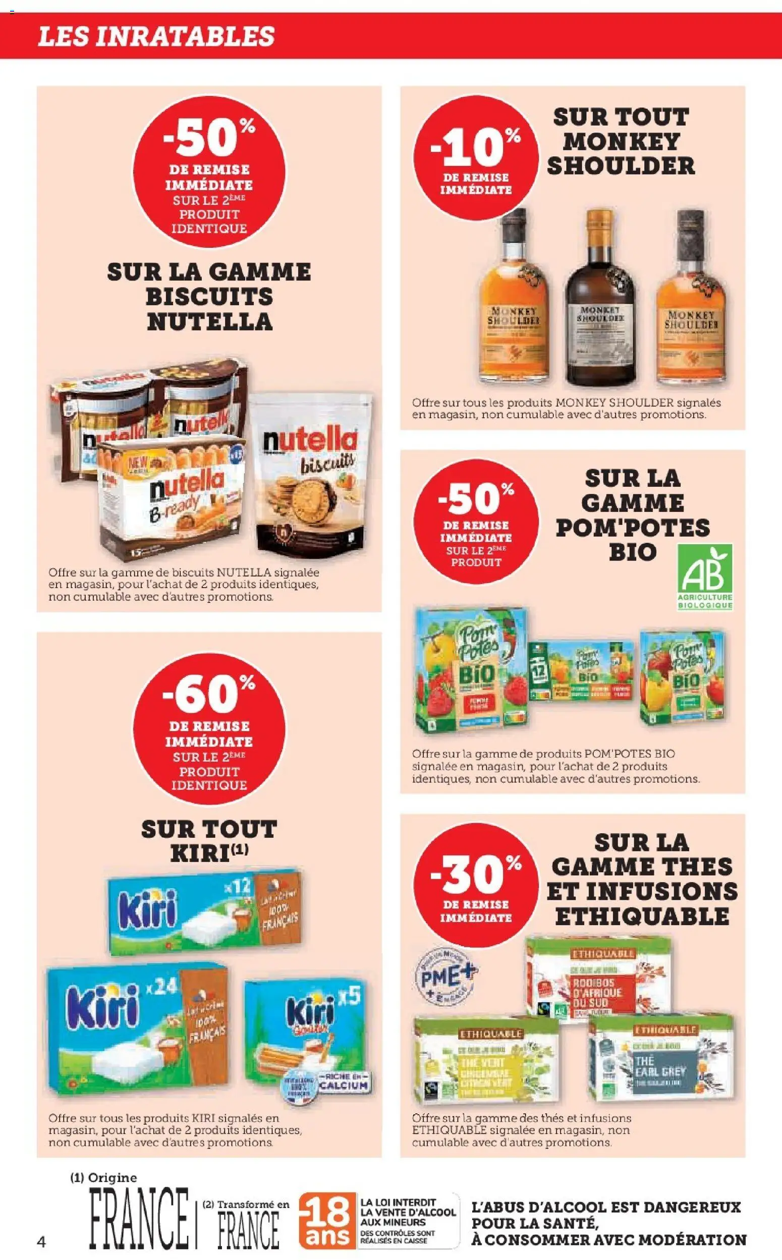 {H1} | Page: 4 | Produits: Pom'potes, Monkey shoulder, Nutella, Biscuits