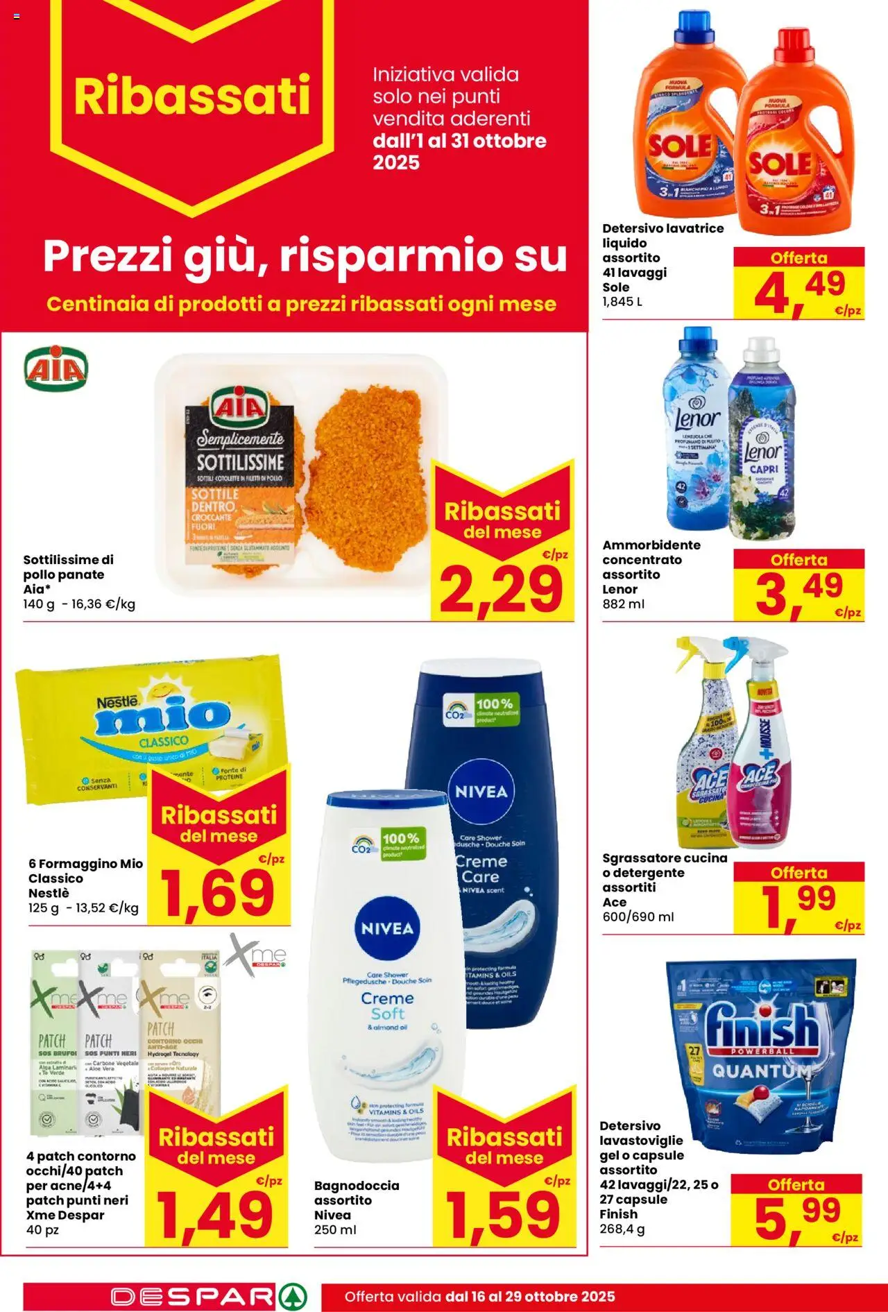 Volantino Despar del 16.10.2025 | Pagina: 18 | Prodotti: Pollo, Tè, Lavastoviglie, Aloe vera