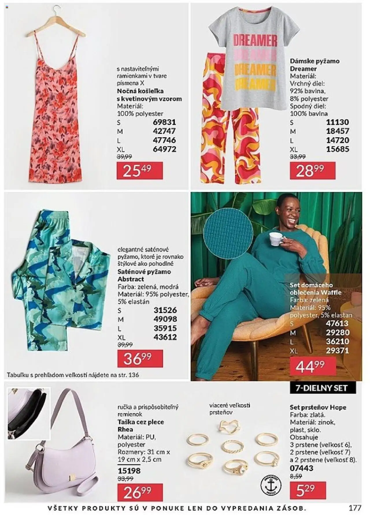 Nové Avon akcie – leták je platný od 01.10.2025 | Strana: 177 | Produkty: Pyžamo, Taška