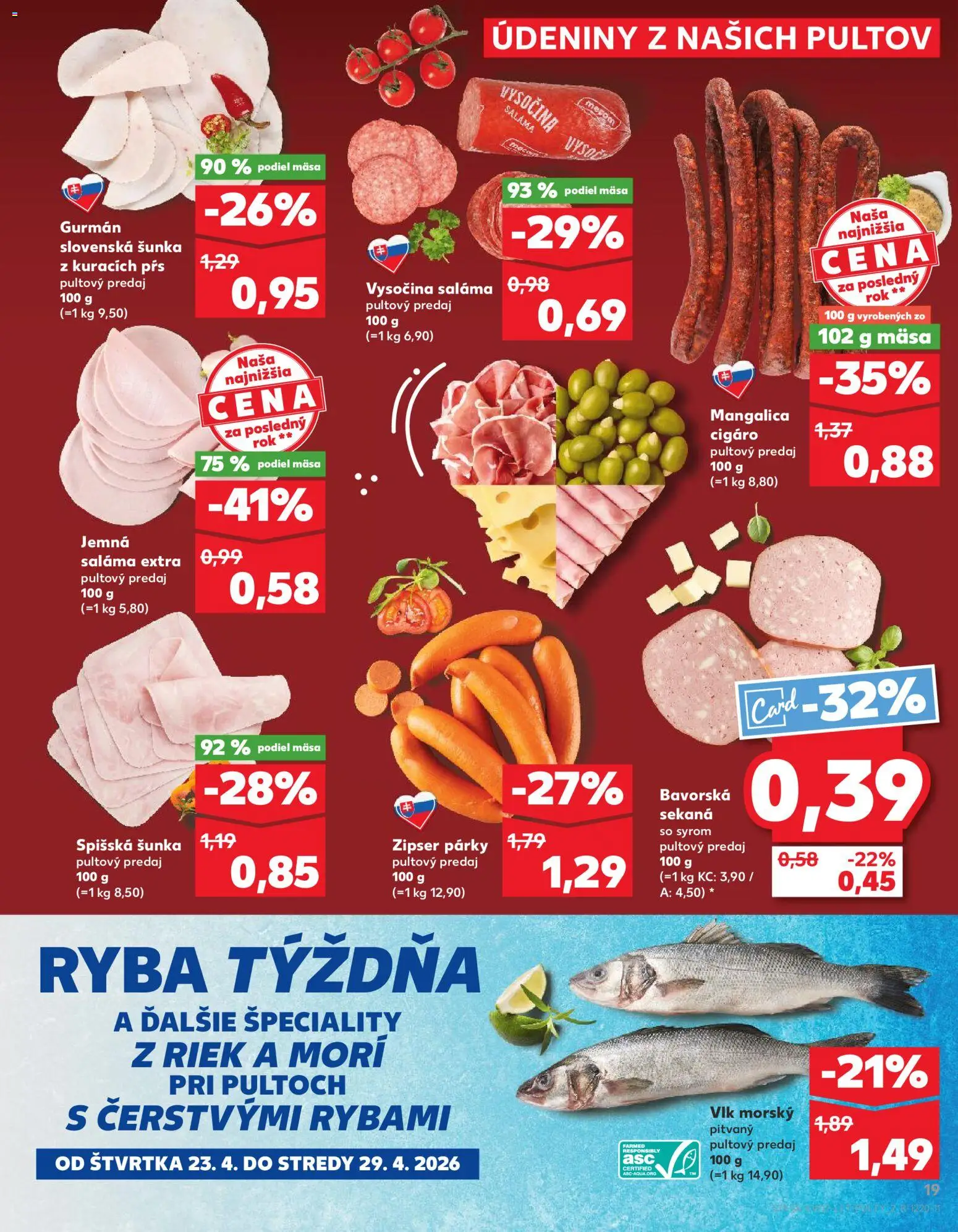 Kaufland SK akciós ujság - amely érvényes a következő dátumtól: 23.04.2026 | Oldal: 19 | Termékek: Só
