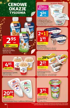 Pogląd oferty "Auchan Gazetka - Święta jak babcię kocham Hipermarket" - ważna od 18.12.2025 | Strona: 16 | Produkty: Karta, Serek homogenizowany, Śmietana, Jogurt kremowy