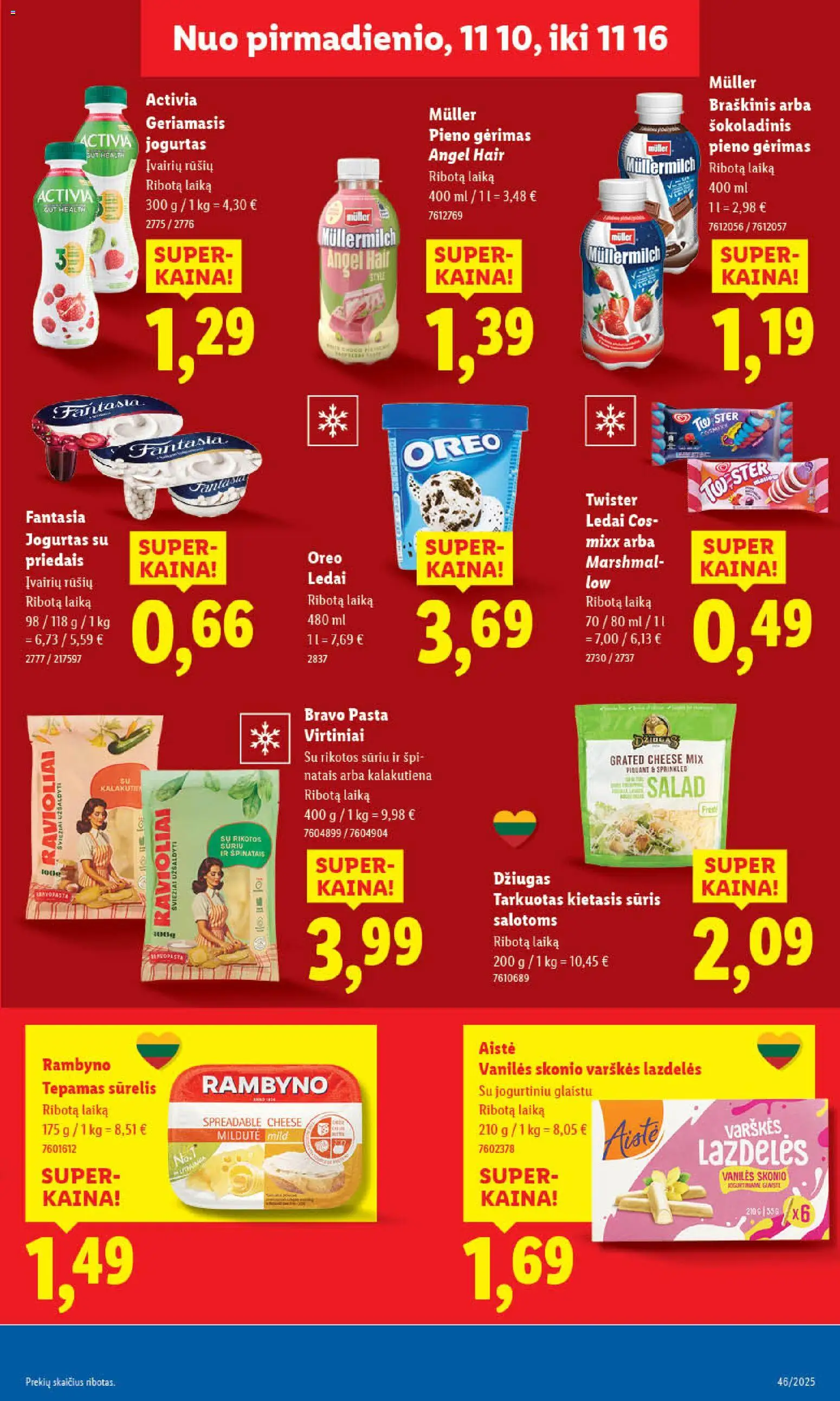 LIDL akcijos nuo 10.11.2025 | Puslapis: 21 | Prekių: Ledai, Sūrelis, Jogurtas, Sūris