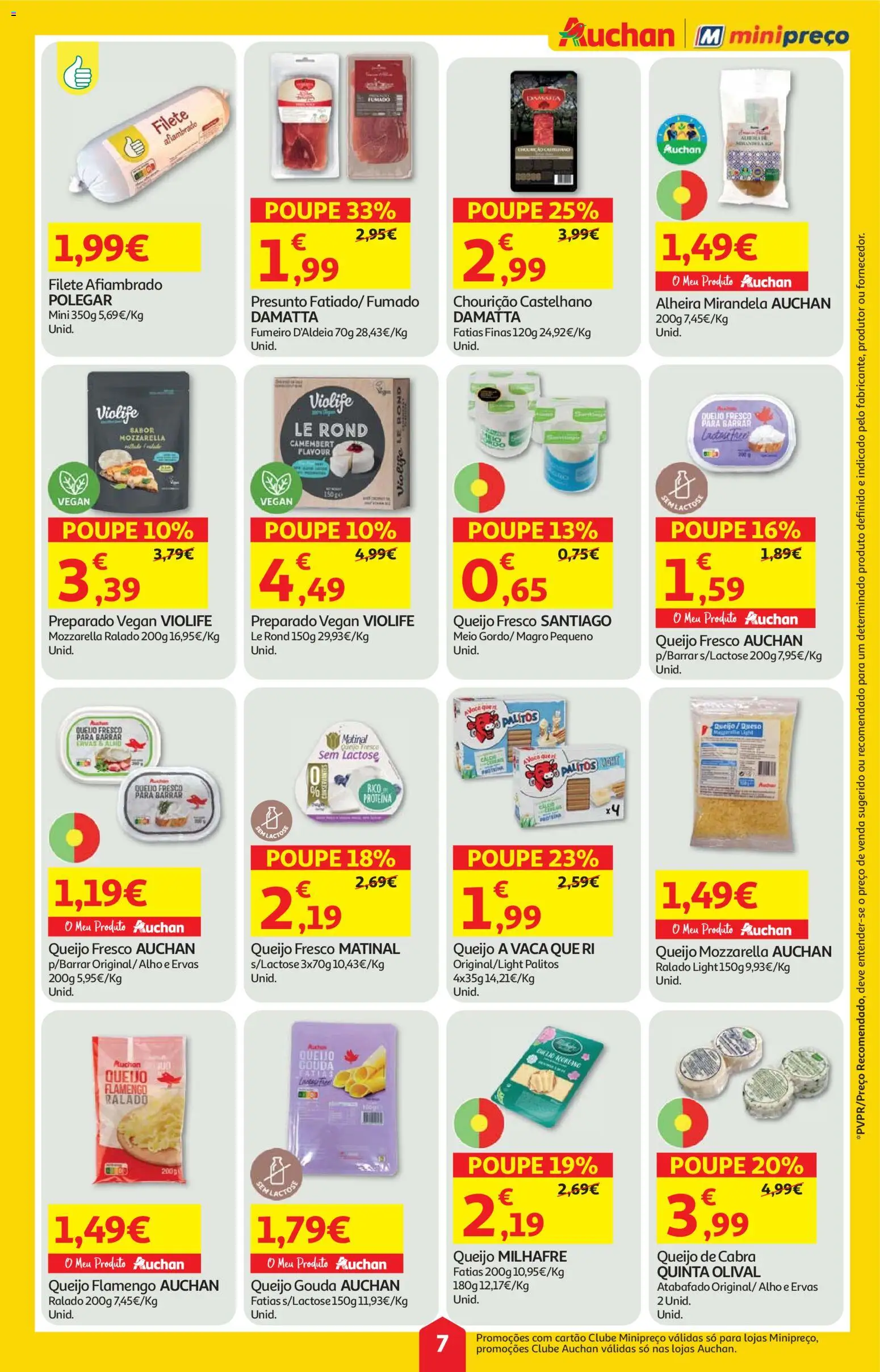 Auchan folheto │ válido de 13.11.2025 | Página: 7 | Produtos: Queijo, Presunto, Alheira, Proteina