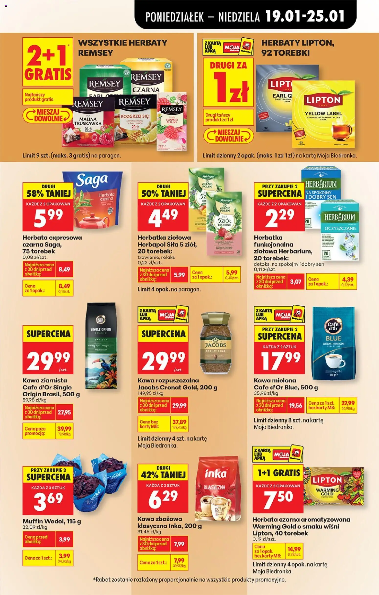 Biedronka gazetka od 19.01.2026 | Strona: 59 | Produkty: Maliny, Kawa rozpuszczalna, Kawa, Torebki