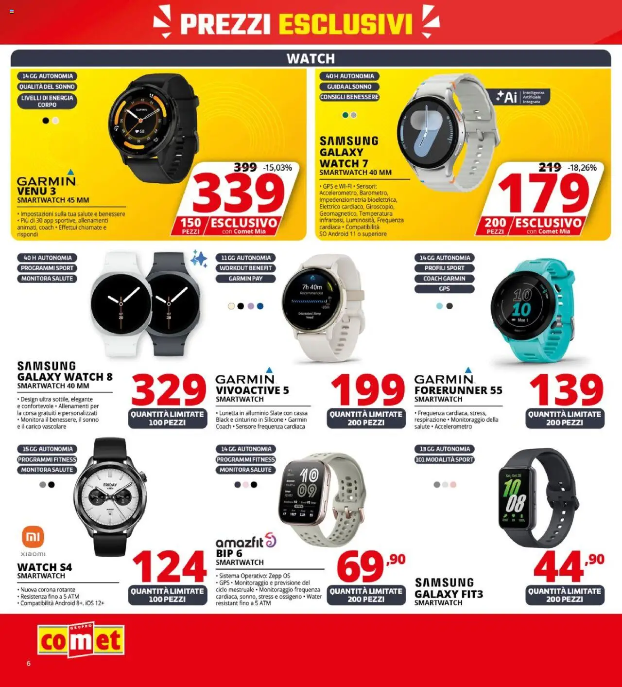 Volantino Comet del 09.10.2025 | Pagina: 6 | Prodotti: Samsung Galaxy, Alluminio, Smartwatch, Samsung
