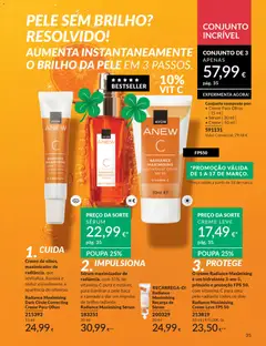 Pré-visualização Radiance Maximising Sérum, Sérum maximizador de radiância, com 10% de vitamina C pura e estável, para iluminar a pele baça e cansada e dar um impulso de brilho radiante. válido de 01.03.2026 | Página: 35