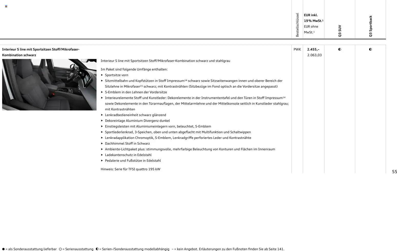 Audi Q3 – gültig ab 29.01.2026 | Seite: 55