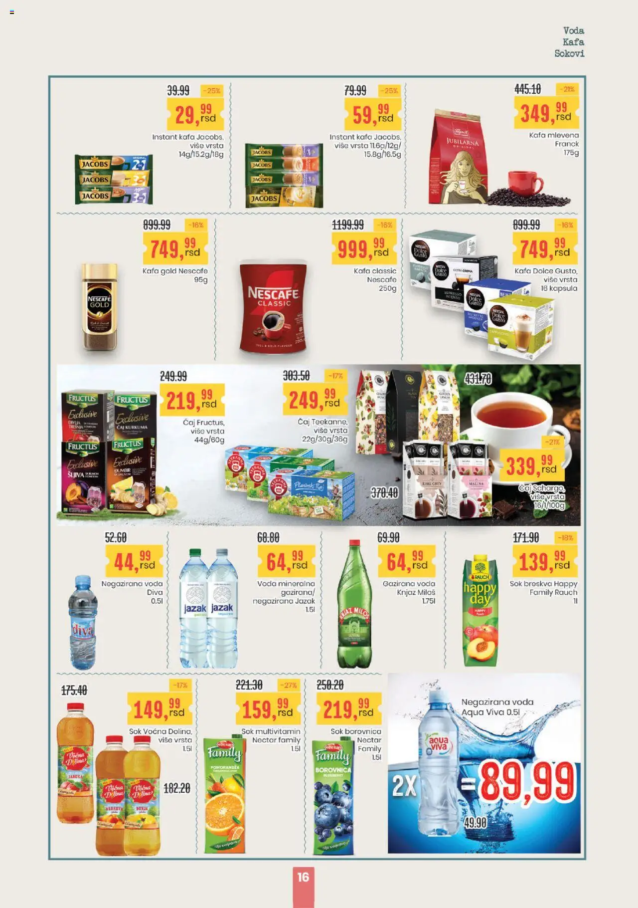 Aroma Market katalog - važi od 16.10.2025 | Strana: 16 | Proizvode: Dolce Gusto, Borovnica, Negazirana voda, Nescafé