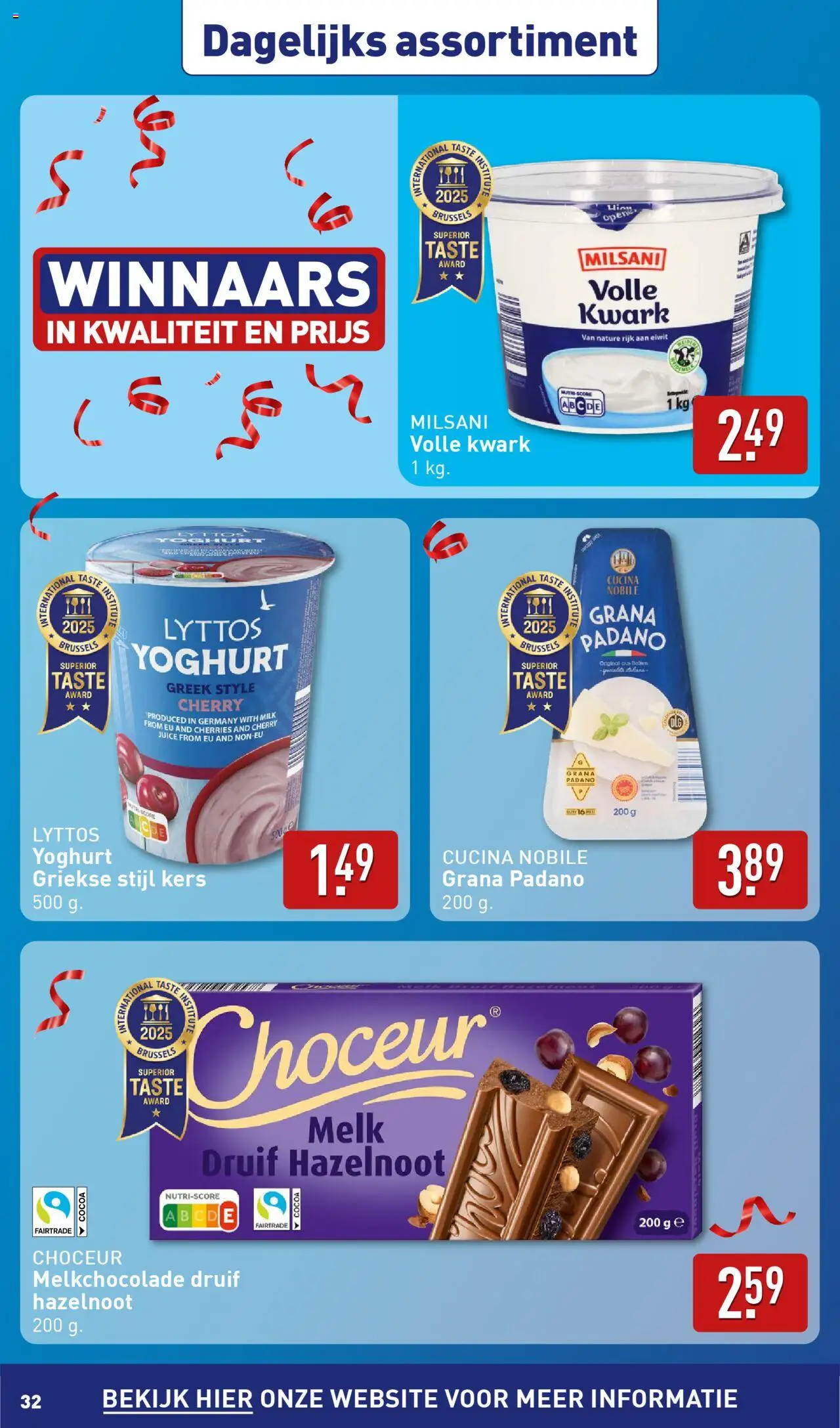  | Pagina: 32 | Producten: Druif, Melk, Yoghurt, Kwark