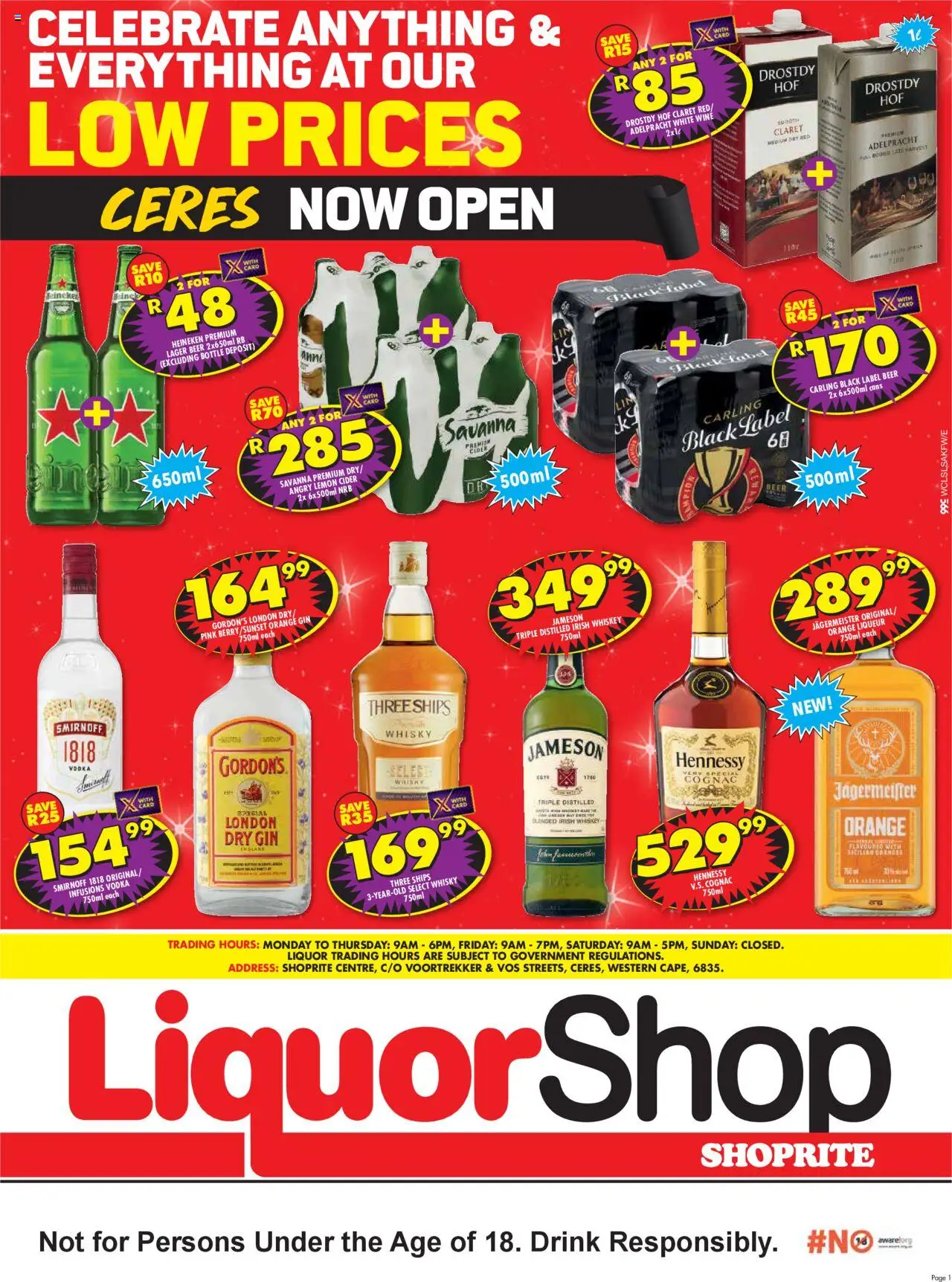 New Shoprite catalogue – valid from 04.09.2025 | Page: 1 | Products: Oranges, Vodka, Whiskey, Ensalada de quino