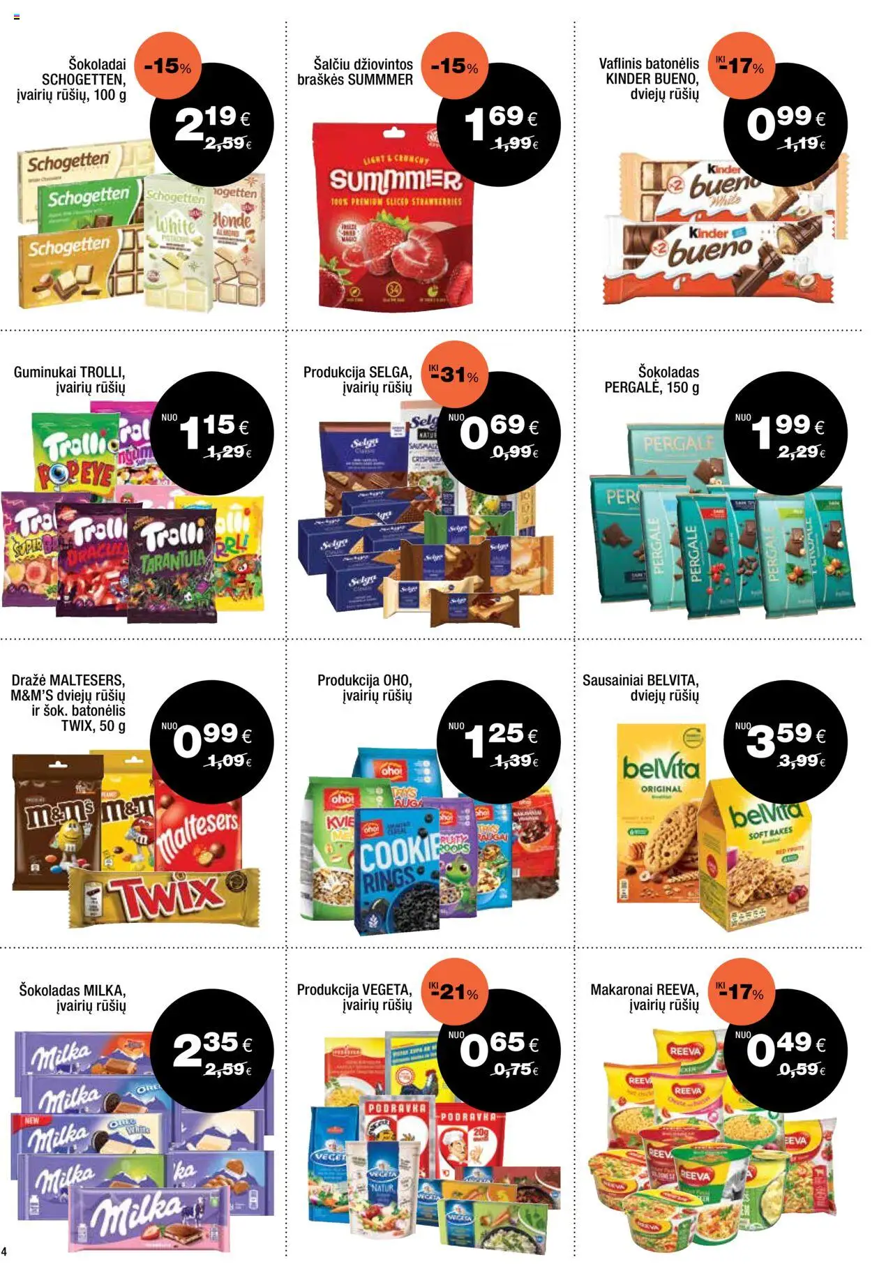 Express market akcijos nuo 05.10.2025 | Puslapis: 4 | Prekių: Sausainiai, Guminukai, Braškės, Makaronai