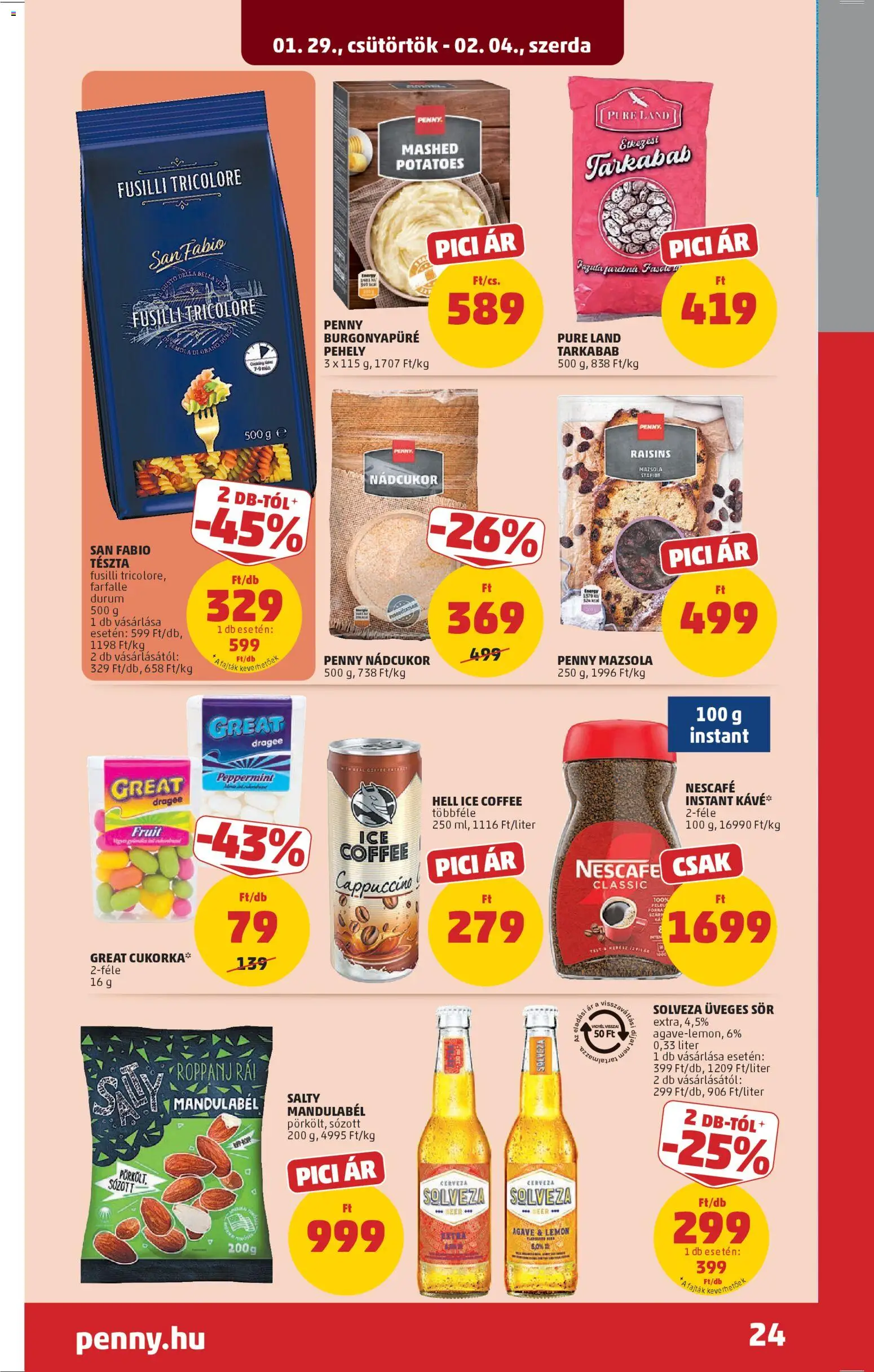 PENNY akciós ujság - amely érvényes a következő dátumtól: 29.01.2026 | Oldal: 28 | Termékek: Cappuccino, Farfalle, Cukorka, Mazsola