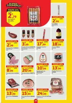Pré-visualização Auchan folheto válido de 15.01.2026 | Página: 10 | Produtos: Mortadela, Frango, Chouriço, Carne