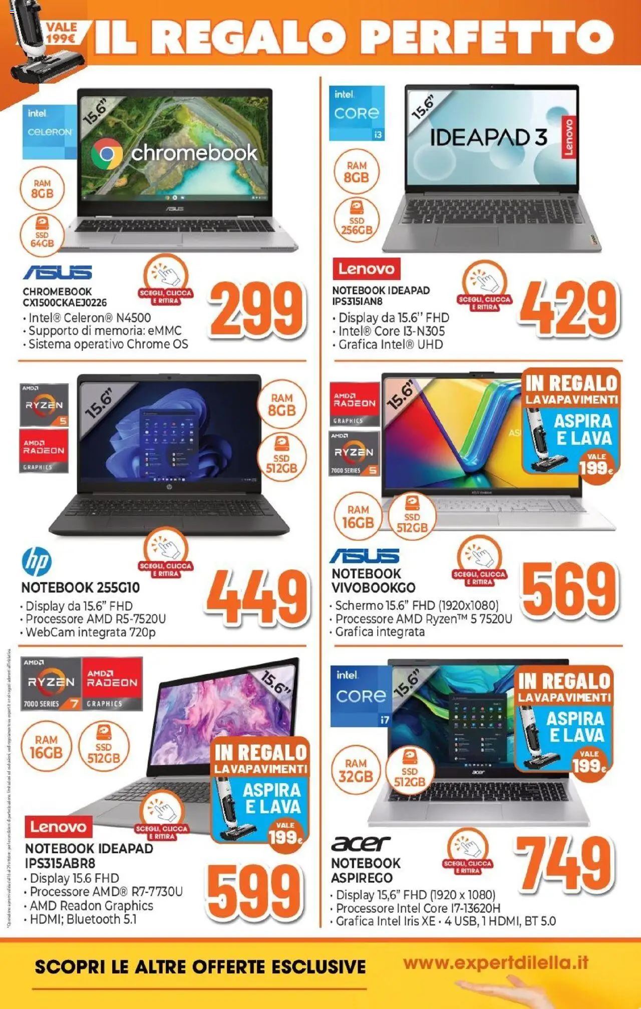 Volantino Expert del 16.10.2025 | Pagina: 24 | Prodotti: Schermo, Webcam, Notebook