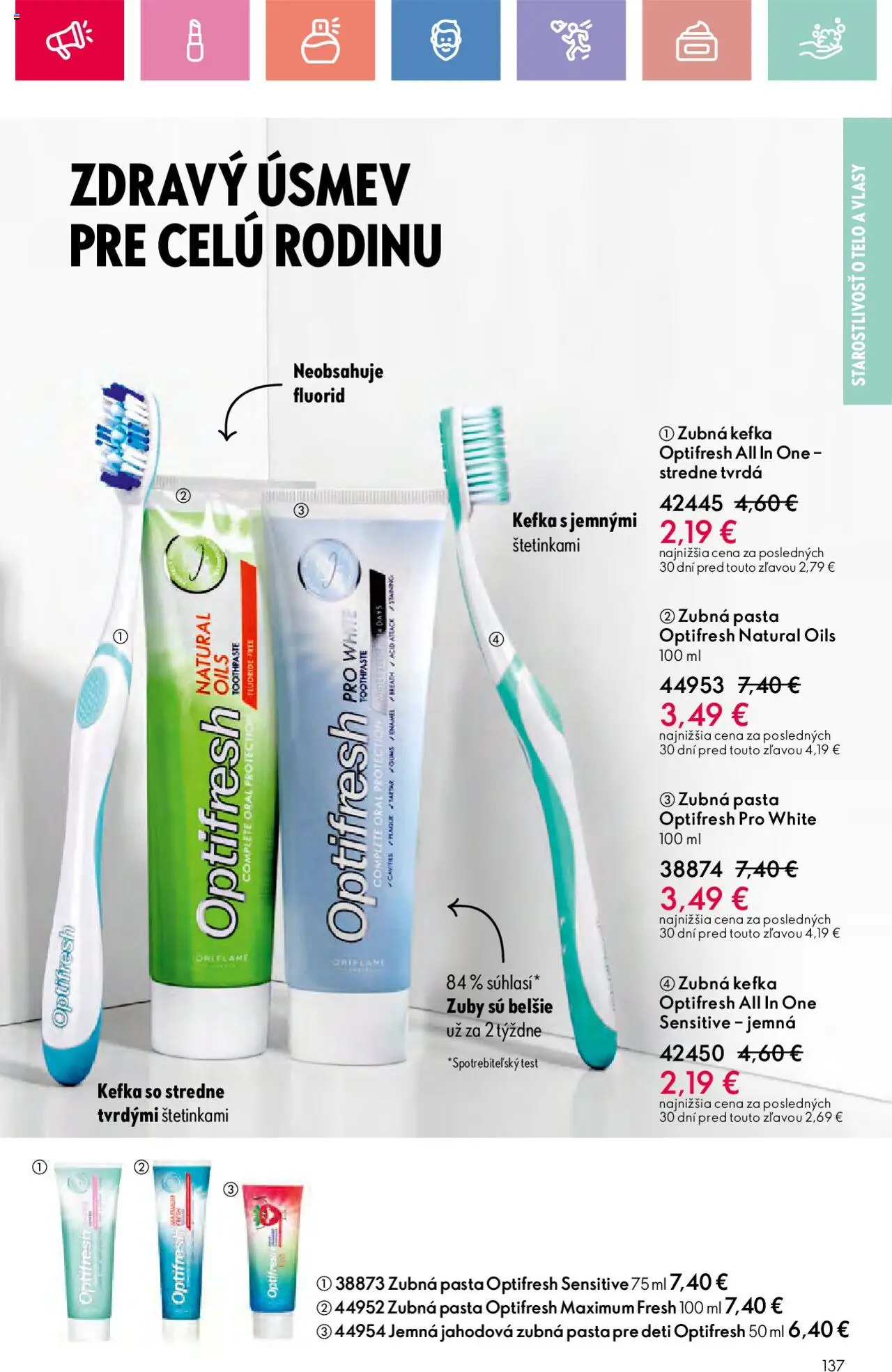 Katalóg Oriflame 10 2025 │ platný od 06.07.2025 | Strana: 137 | Produkty: Zubná kefka, Zubná pasta