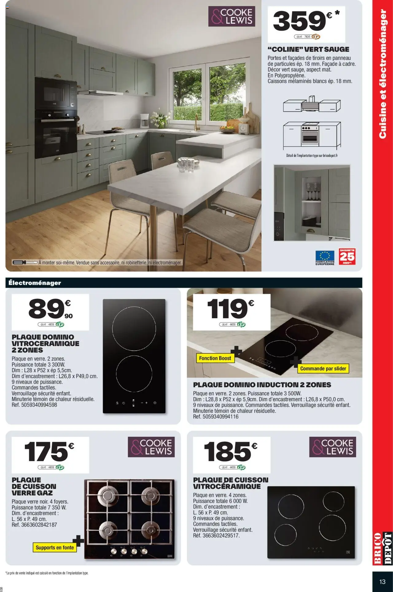  | Page: 13 | Produits: Plaque de cuisson, Portes, Tiroirs