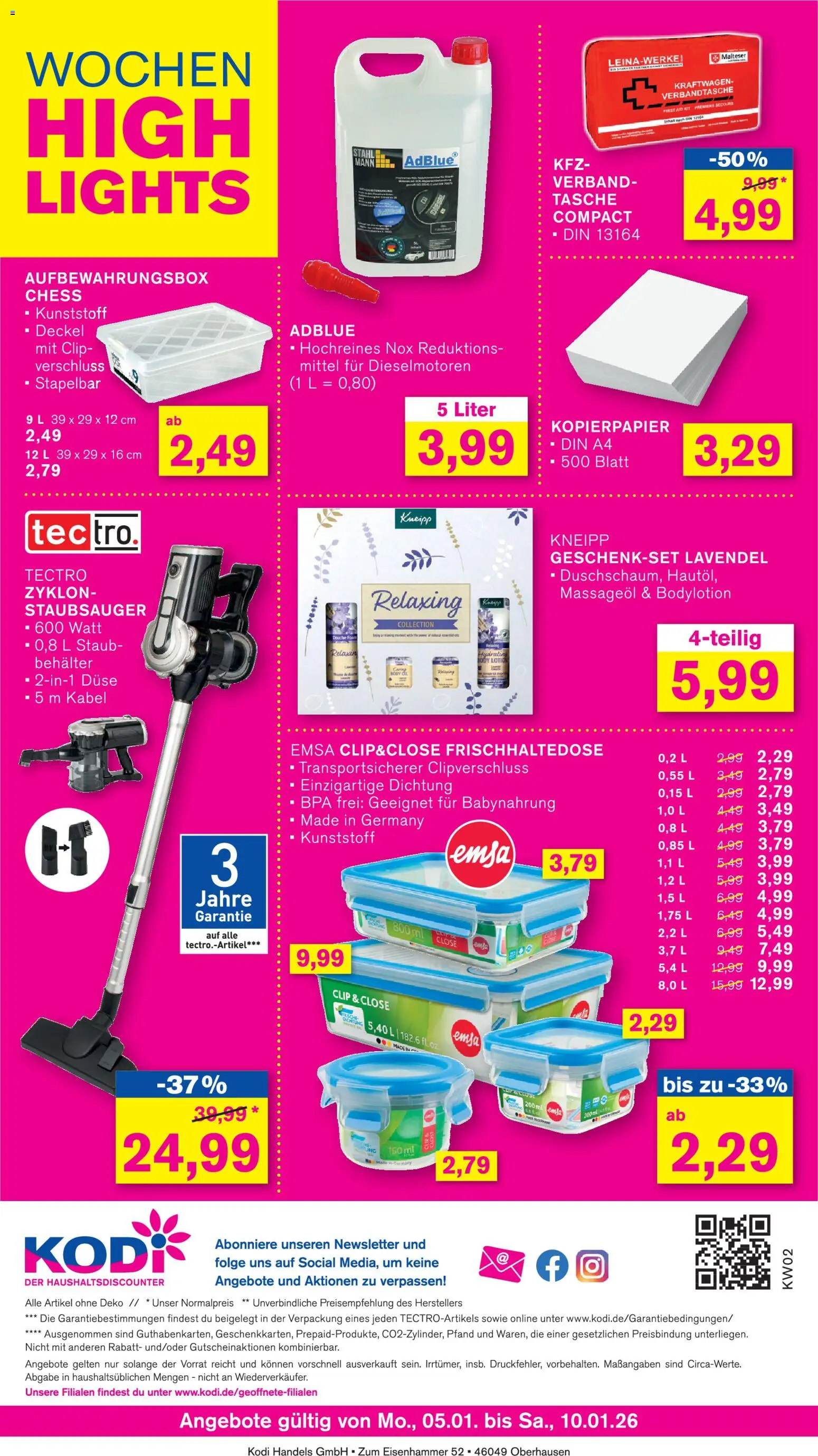 KODi Prospekt 	 – gültig ab 05.01.2026 | Seite: 12 | Produkte: Kabel, Tasche, Staubsauger, Babynahrung