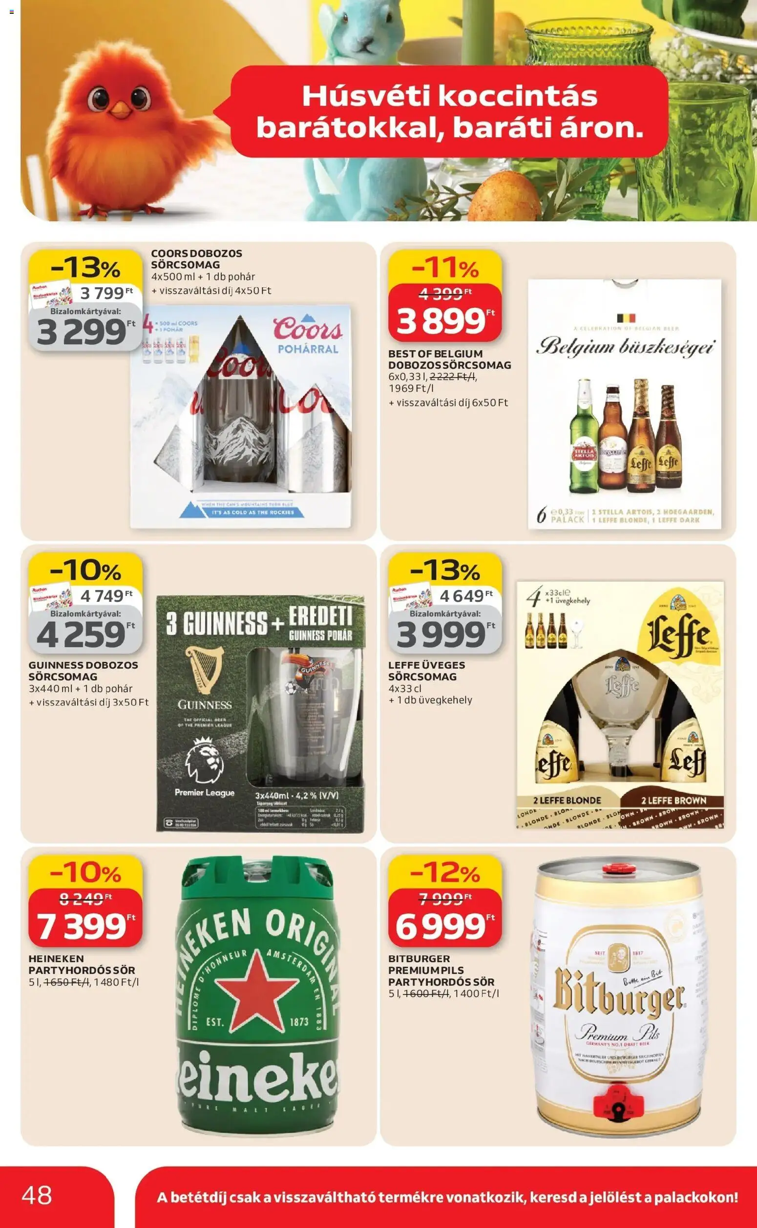 Auchan akciós ujság - amely érvényes a következő dátumtól: 12.03.2026 | Oldal: 48 | Termékek: Heineken, Sör, Pohár