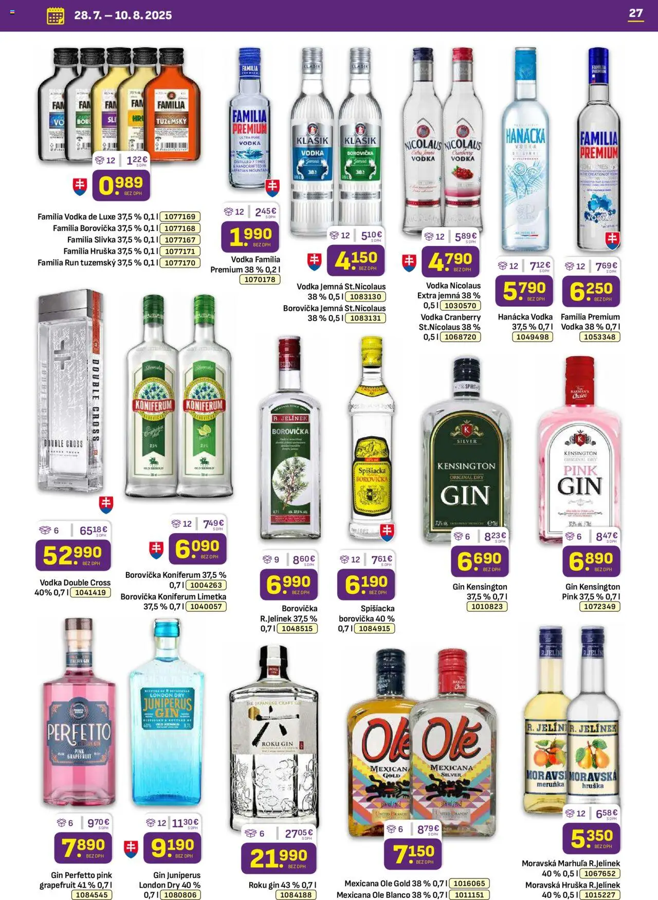 Libex leták │ platný od 28.07.2025 | Strana: 27 | Produkty: Limetka, Gin, Vodka, Grapefruit