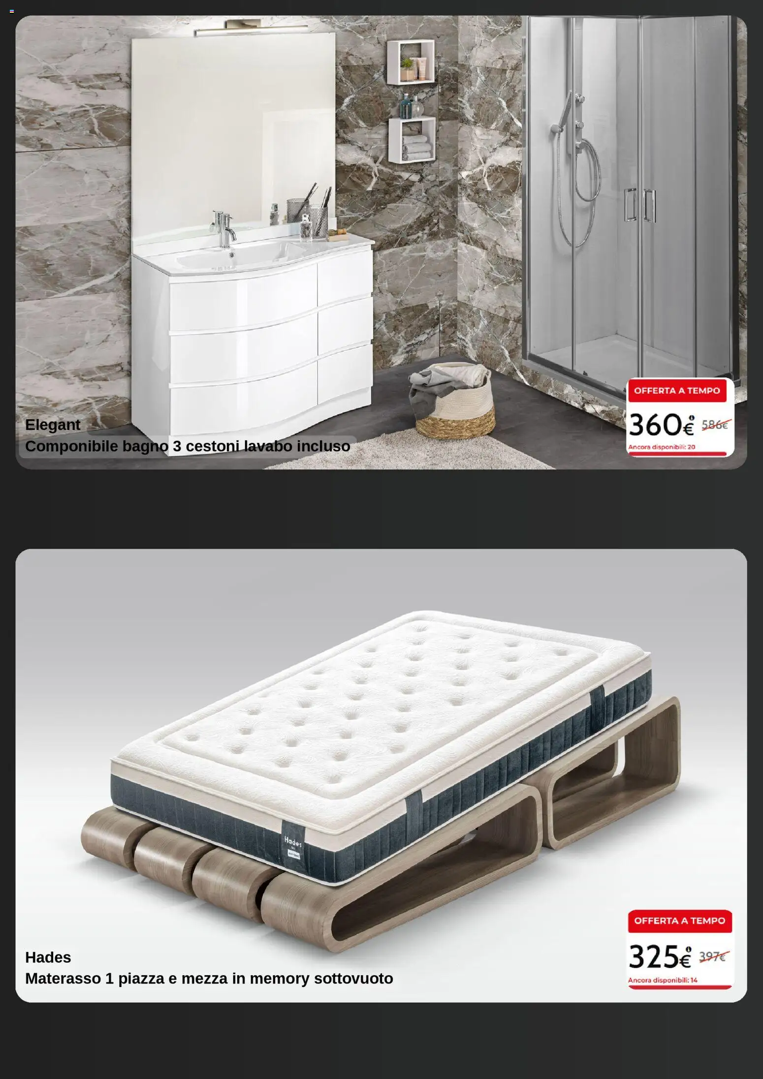 Volantino Mondo Convenienza del 24.11.2025 | Pagina: 3 | Prodotti: Materasso, Bagno