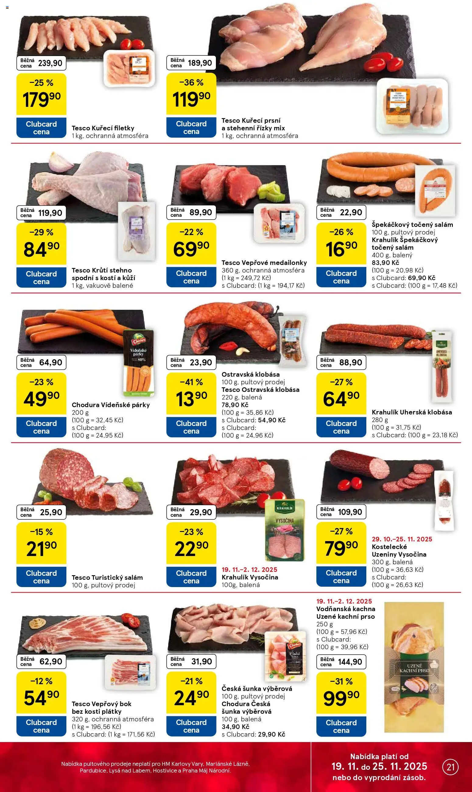 Tesco Black Friday od 19.11.2025 | Strana: 21 | Produkty: Salám, Vepřový bok, Uzeniny, Stehenní řízky