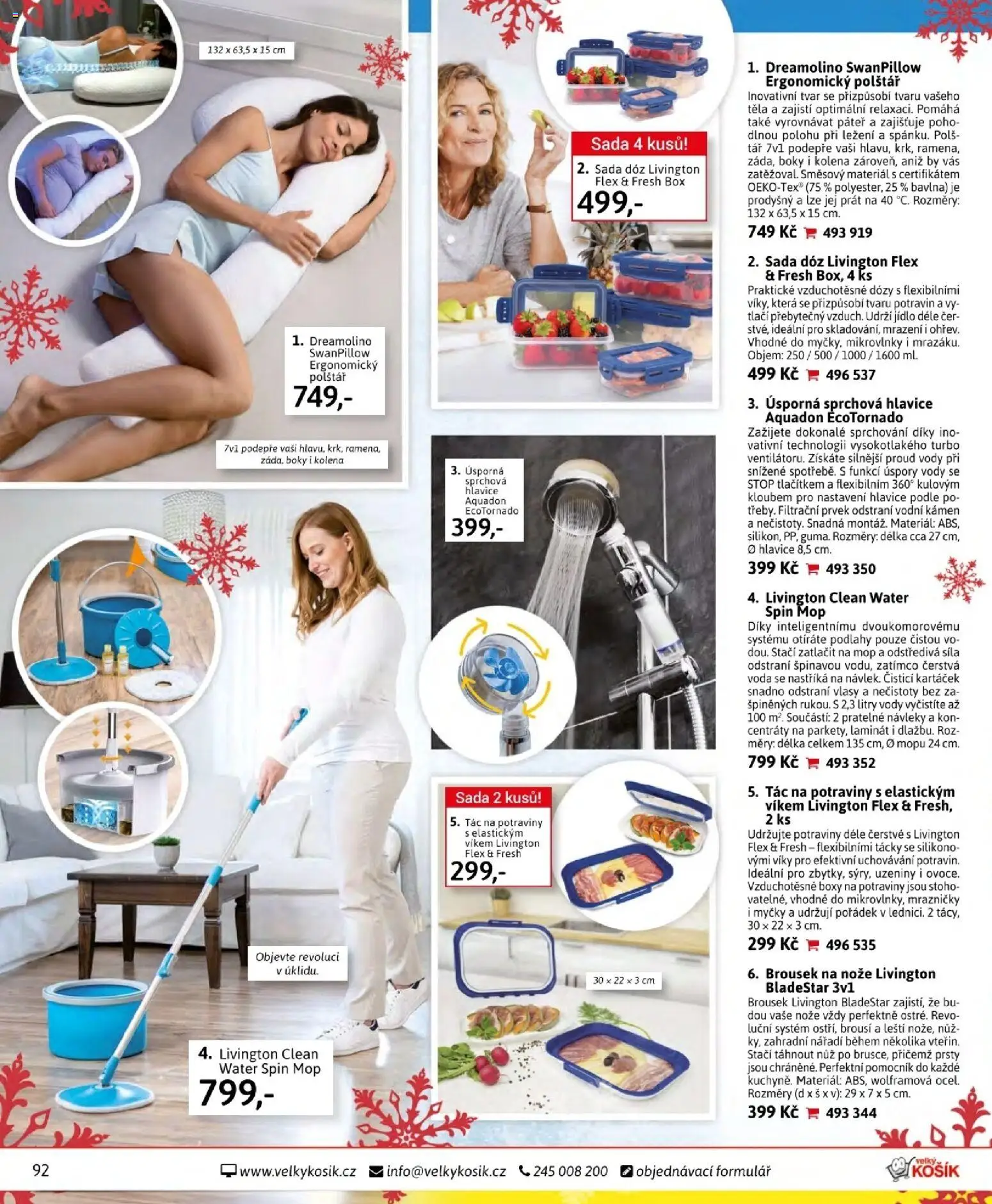Velký Košík katalog listopad 2025 od 01.11.2025 | Strana: 92 | Produkty: Sprchová hlavice, Mop, Mikrovlnky, Polštář