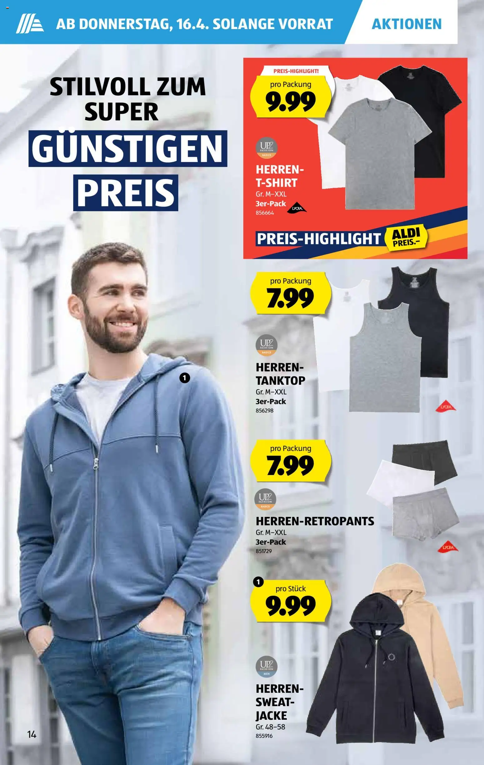 Aldi aktionen – gültig ab 16.04.2026 | Seite: 15 | Produkte: Tanktop, Jacke