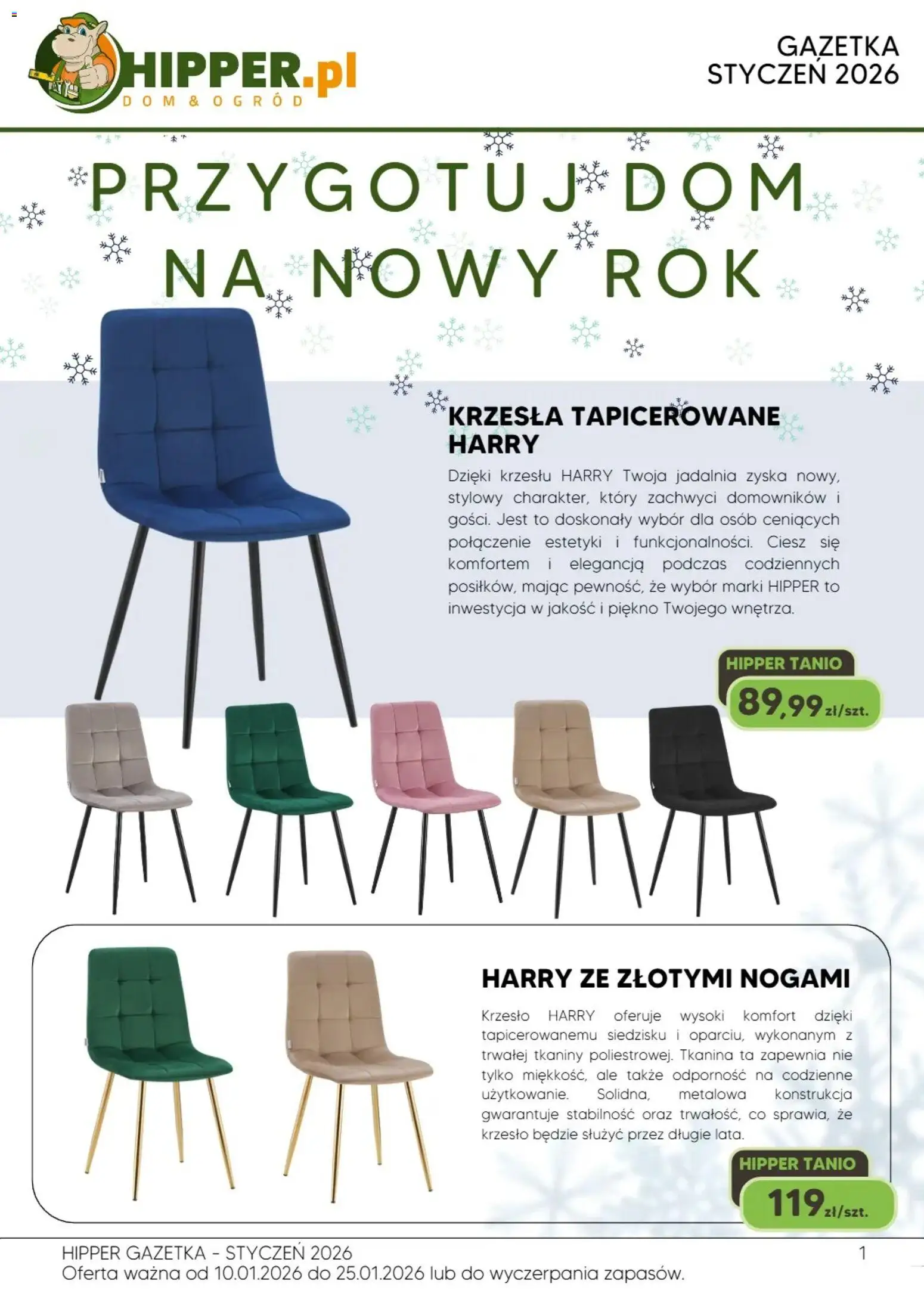 Hipper Gazetka od 10.01.2026 | Strona: 1 | Produkty: Krzesło