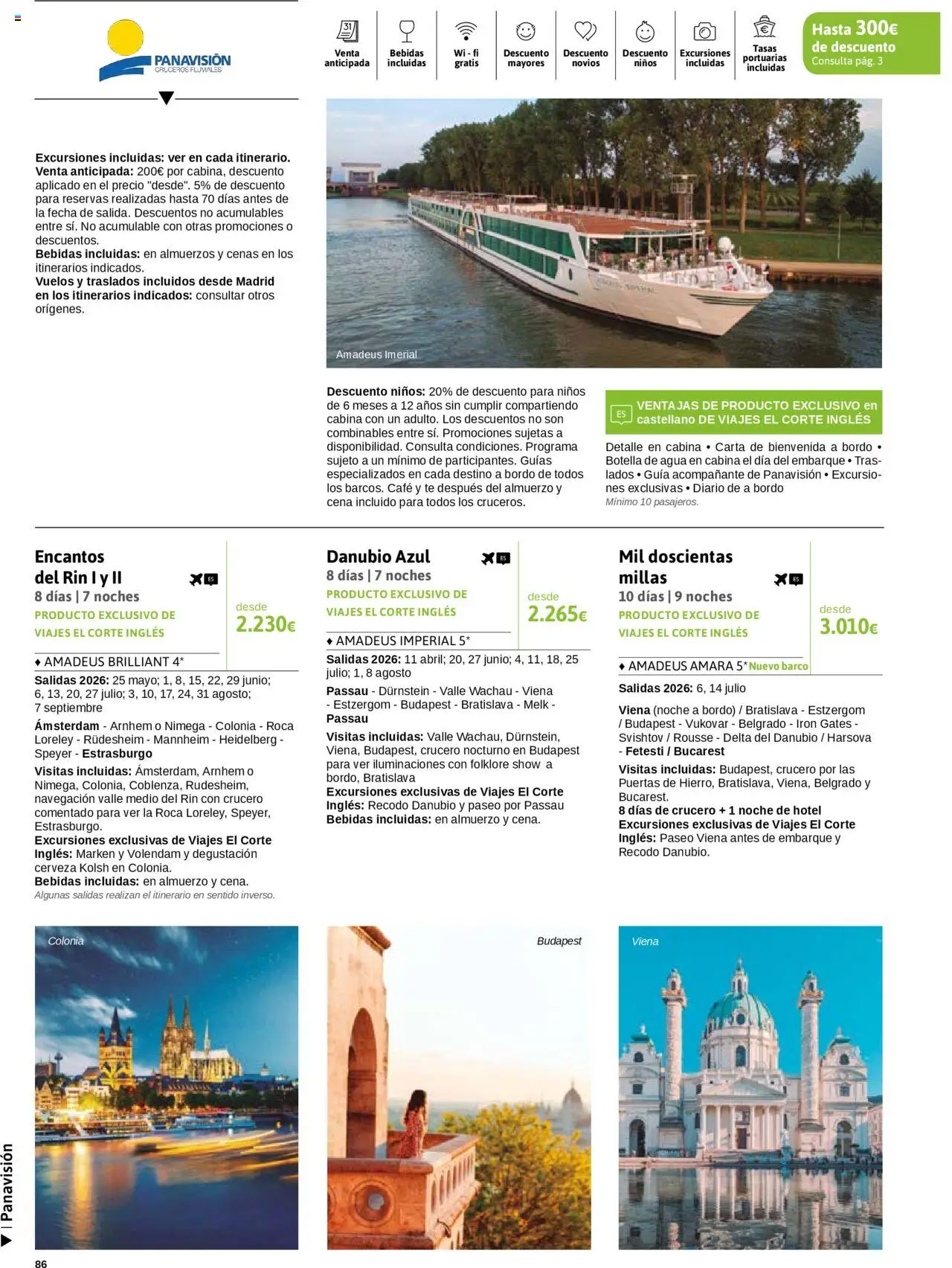 Viajes El Corte Inglés - Crucero Fantástico │ válido desde el 16.09.2025 | Página: 86 | Productos: Botella de agua, Café, Cerveza, Té