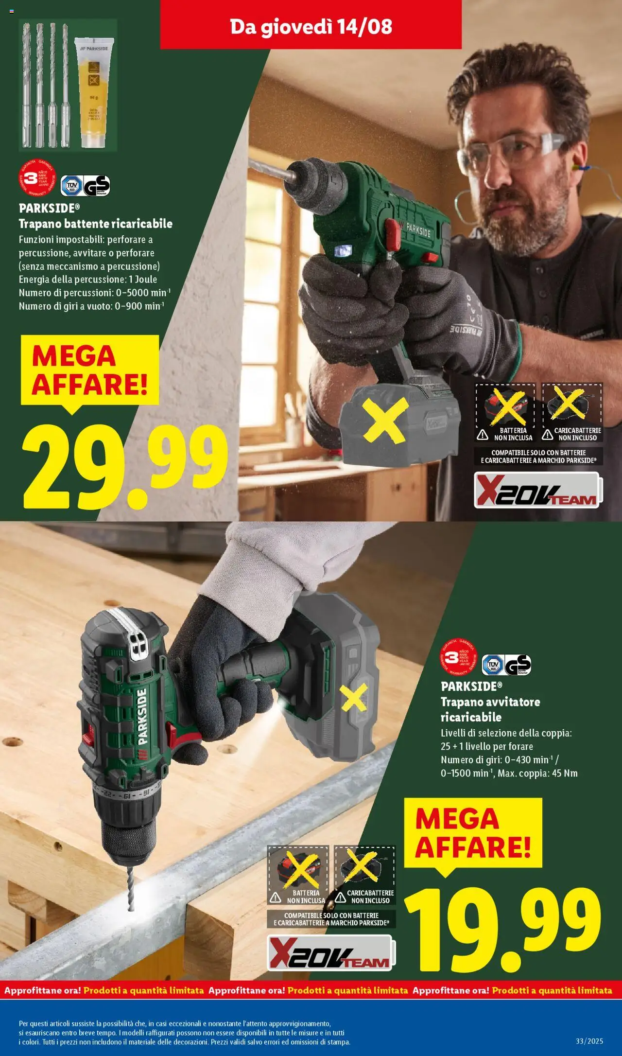 Volantino Lidl del 11.08.2025 | Pagina: 43 | Prodotti: Avvitatore, Trapano, Batteria, Caricabatterie