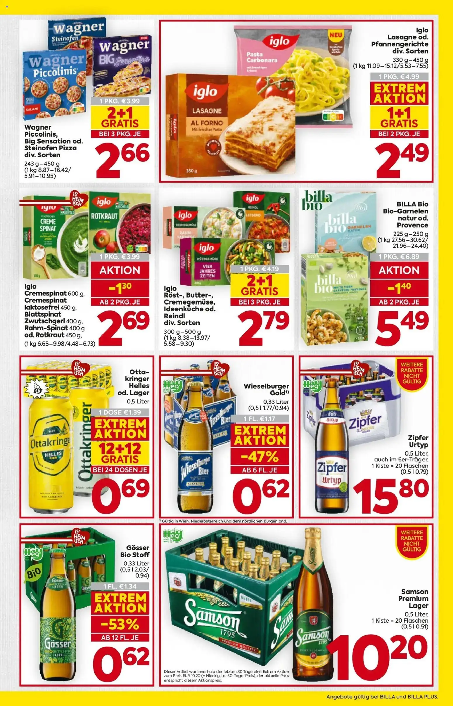 Billa Flugblatt - Stoob, Hornstein, Guessing gültig ab 29.01.2026 | Seite: 15 | Produkte: Pasta, Butter, Creme, Pizza