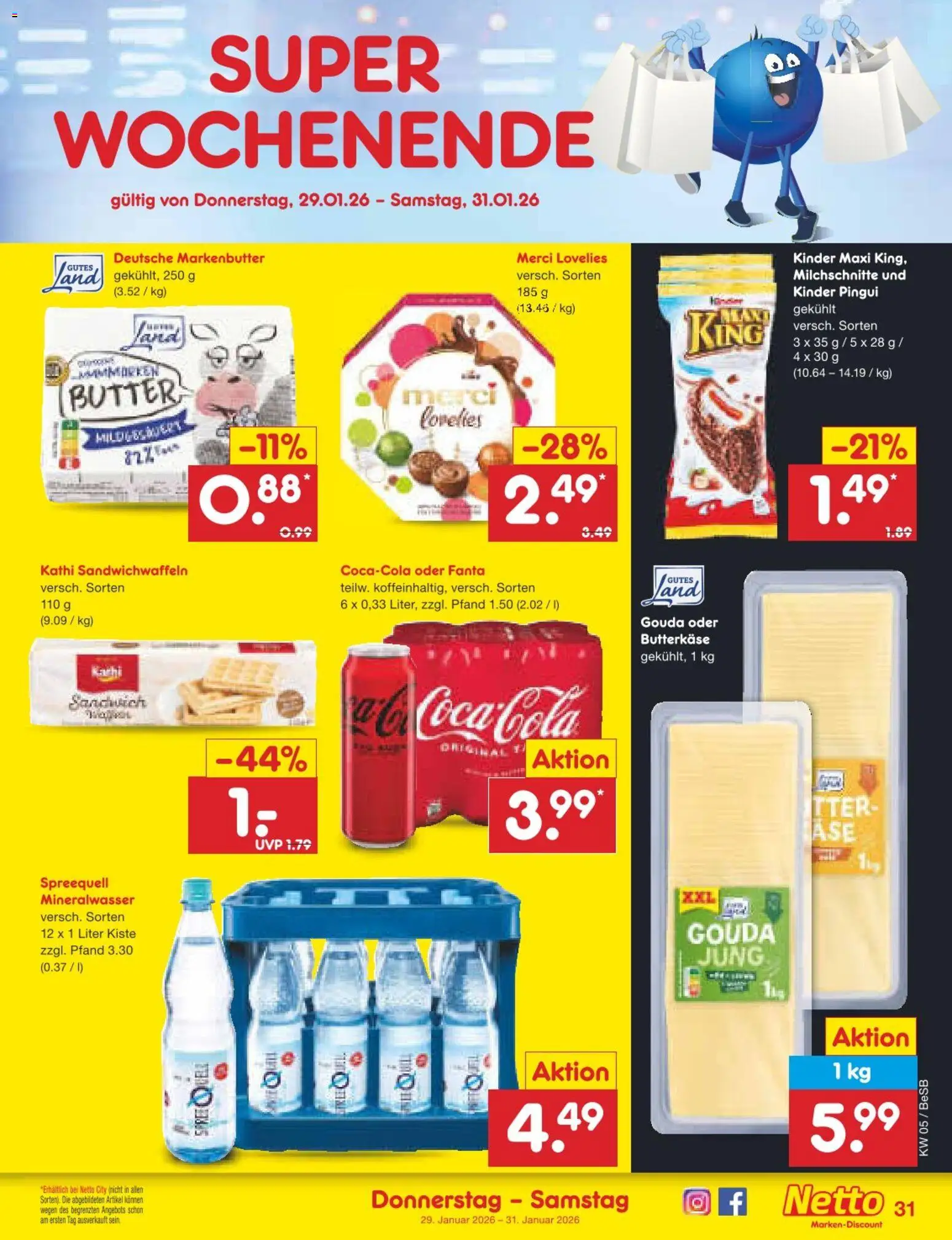 Netto Marken-Discount Prospekt 	 – gültig ab 26.01.2026 | Seite: 39 | Produkte: Coca cola, Fanta, Cola, Gouda