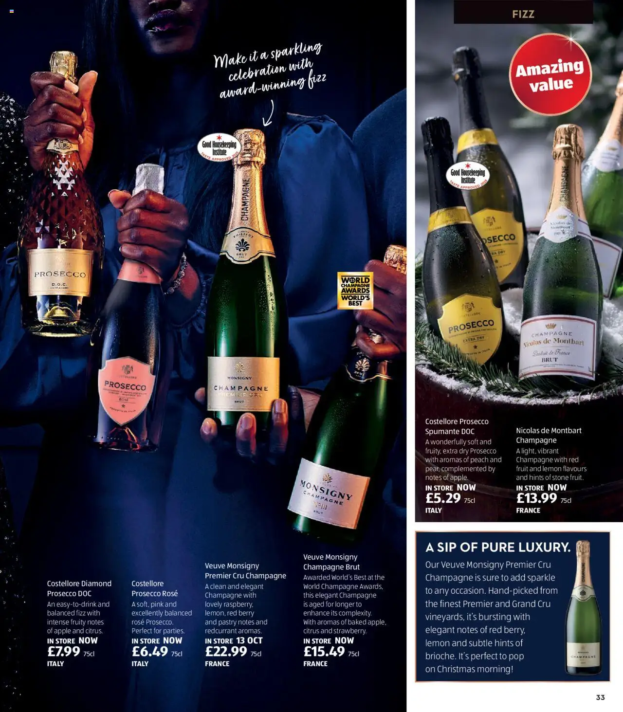 {H1} | Page: 33 | Products: Prosecco, Apple, Strawberry, Lemon