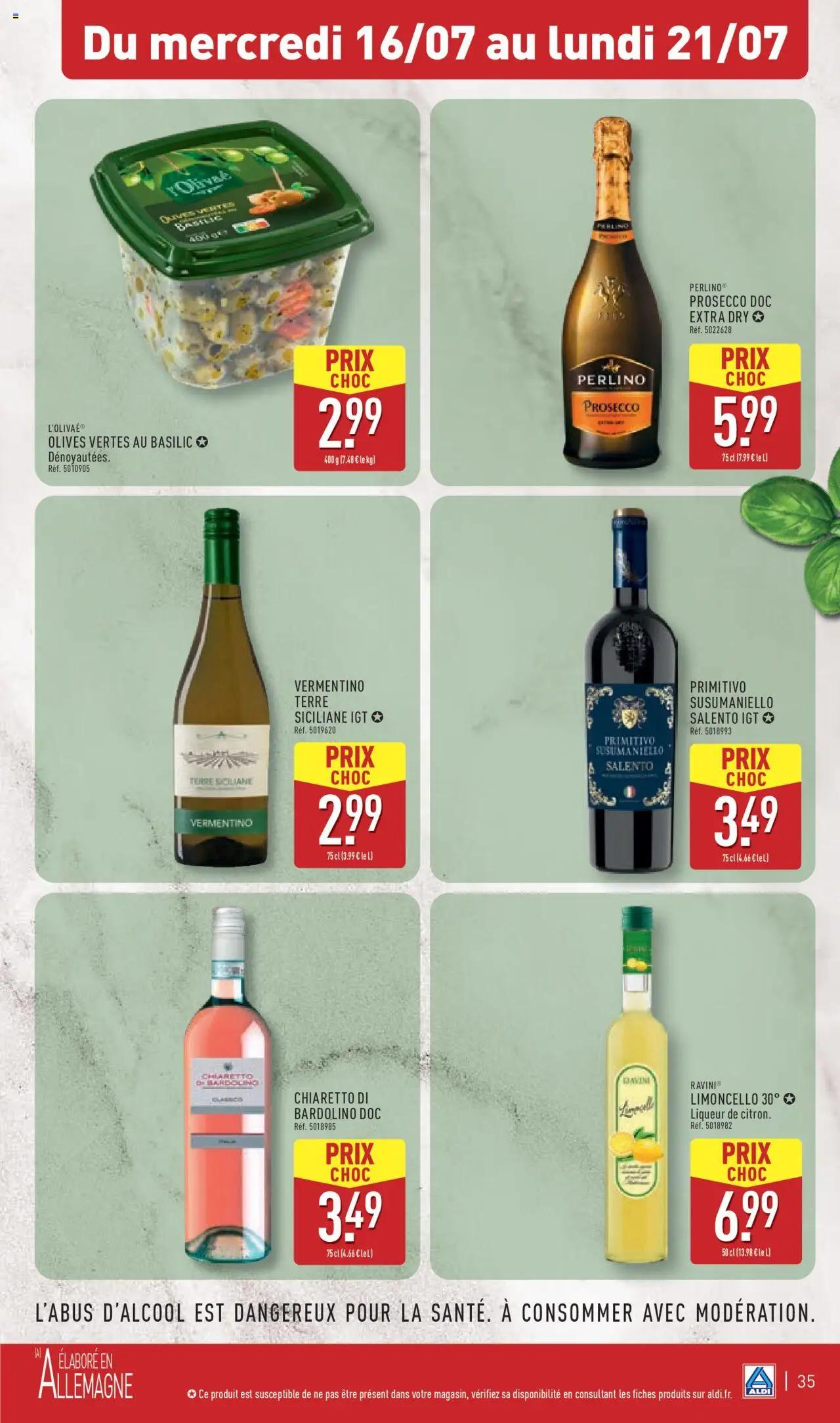  | Page: 36 | Produits: Olives, Liqueur, Prosecco, Limoncello