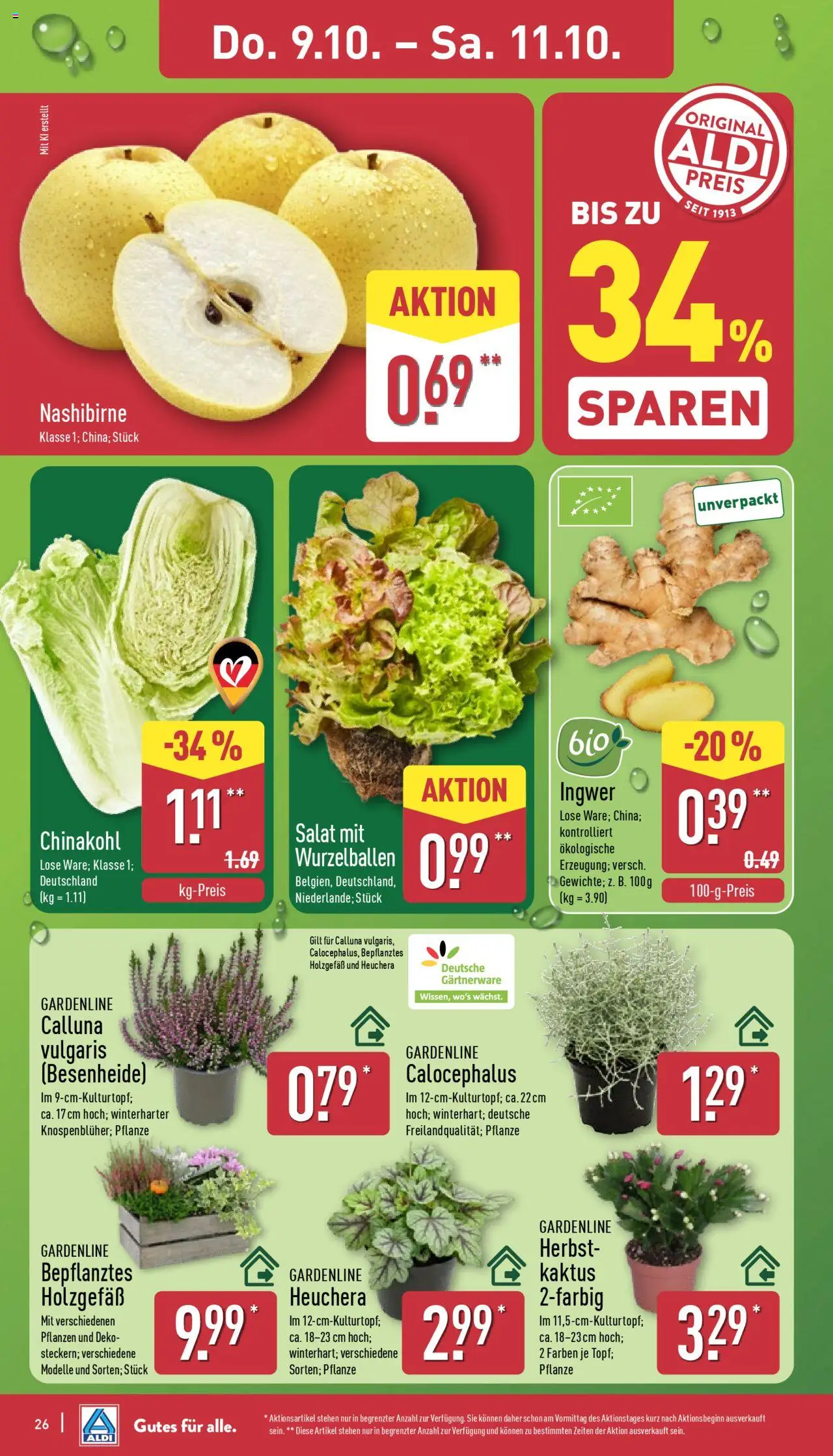 Aldi Prospekt 	 – gültig ab 06.10.2025 | Seite: 26 | Produkte: Chinakohl, Salat