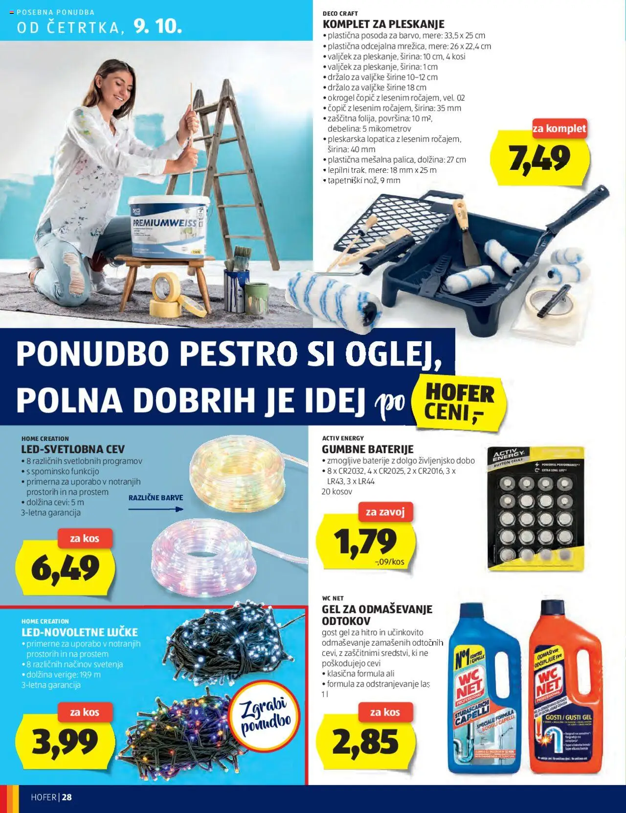 Novi Hofer katalog ponudbe – veljaven od 02.10.2025 | Stran: 28 | Izdelki: Baterije, Kos, Copic