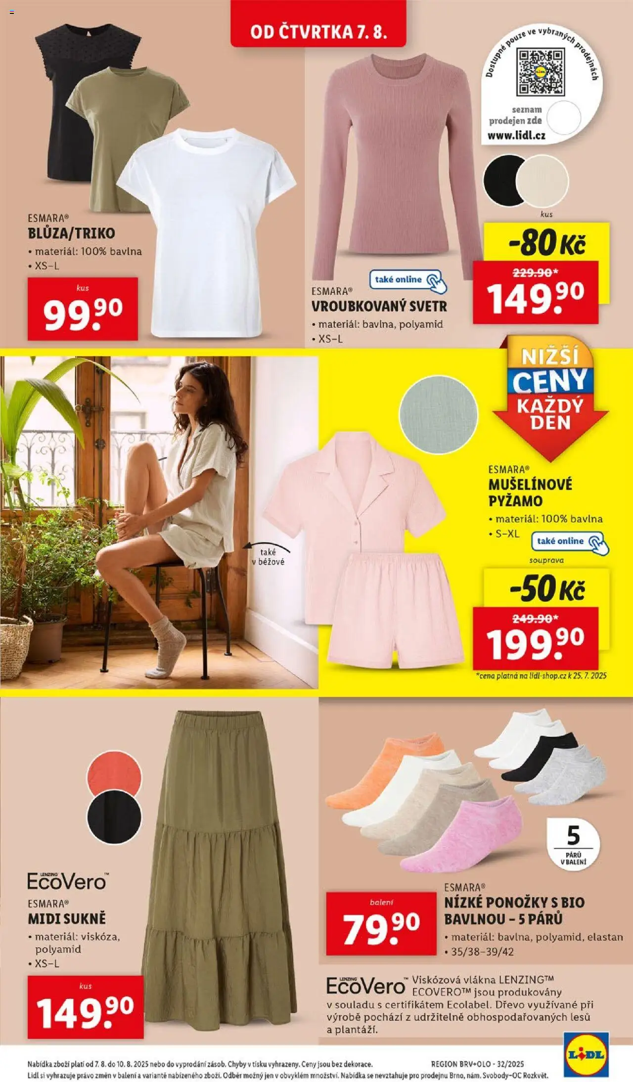 Lidl leták od 07.08.2025 | Strana: 35 | Produkty: Sukně, Svetr, Ponožky, Pyžamo