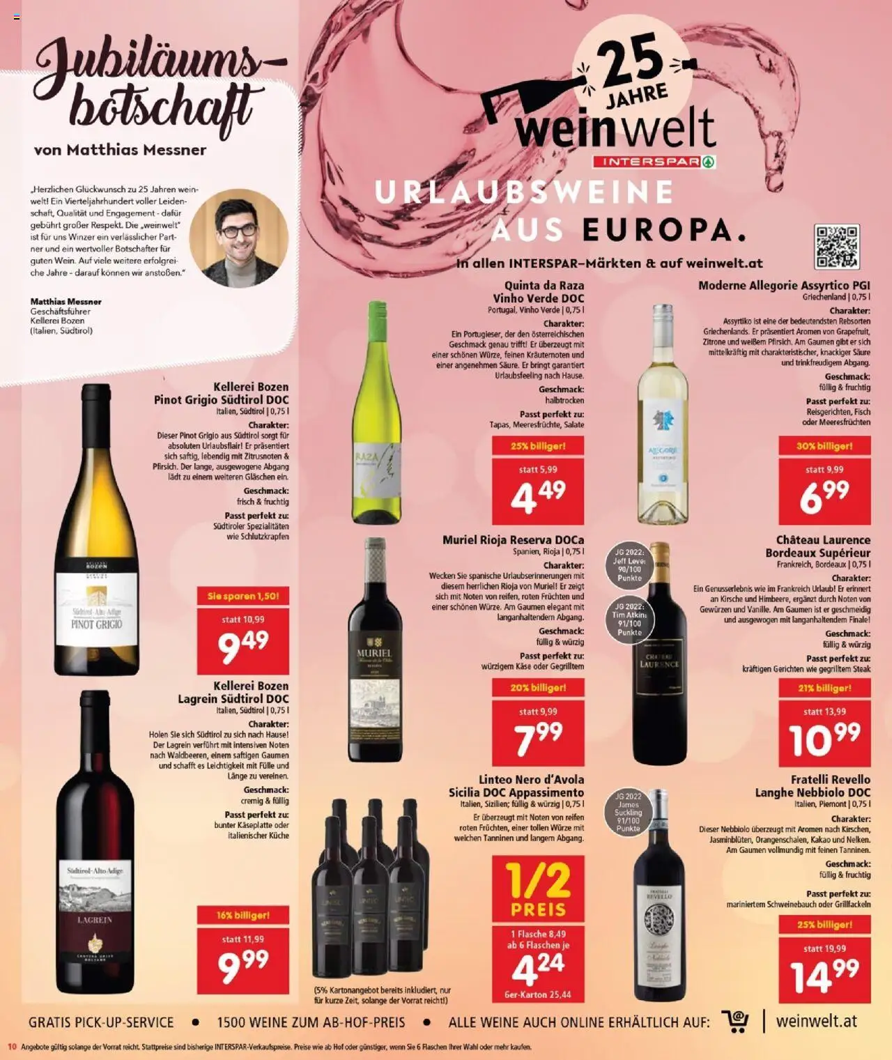Interspar Flugblatt - Burgenland gültig ab 14.08.2025 | Seite: 10 | Produkte: Zitrone, Käse, Wein, Fisch