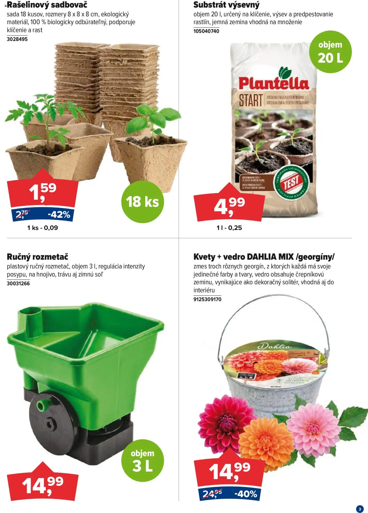Nové Kinekus akcie – leták je platný od 27.12.2025 | Strana: 3 | Produkty: Soľ, Kvety, Substrát, Zemina