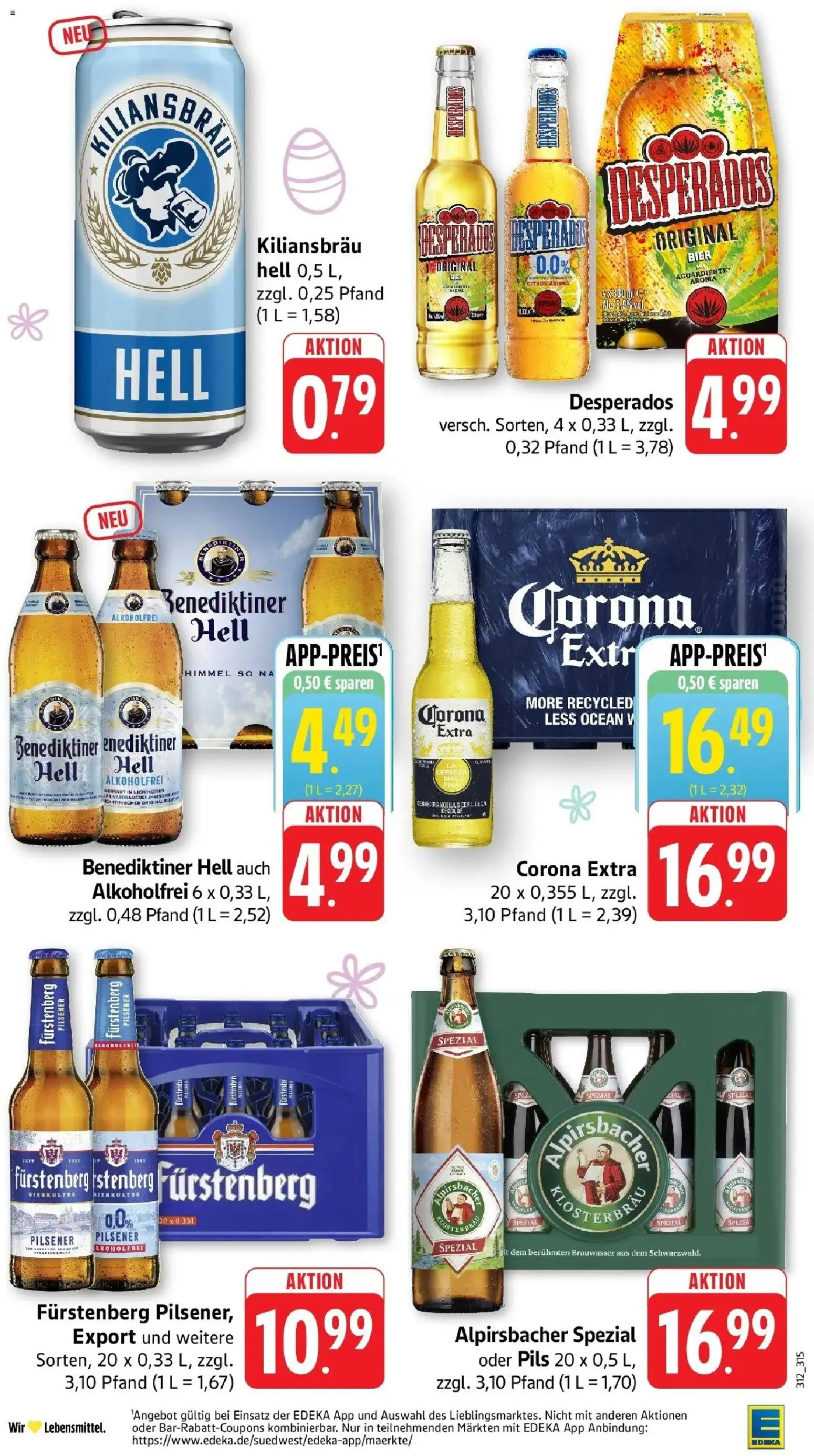 Edeka prospekt Mengen	 – gültig ab 30.03.2026 | Seite: 40 | Produkte: Bier, Pils, Benediktiner hell, Desperados