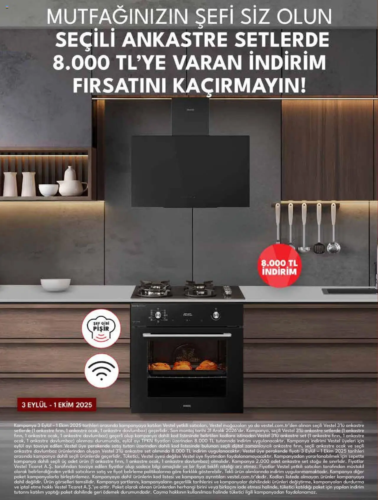 Vestel Ankastre Ürünler - 03.09.2025 tarihinden itibaren geçerlidir | Sayfa: 2 | Ürünler: Davlumbaz, Ocak