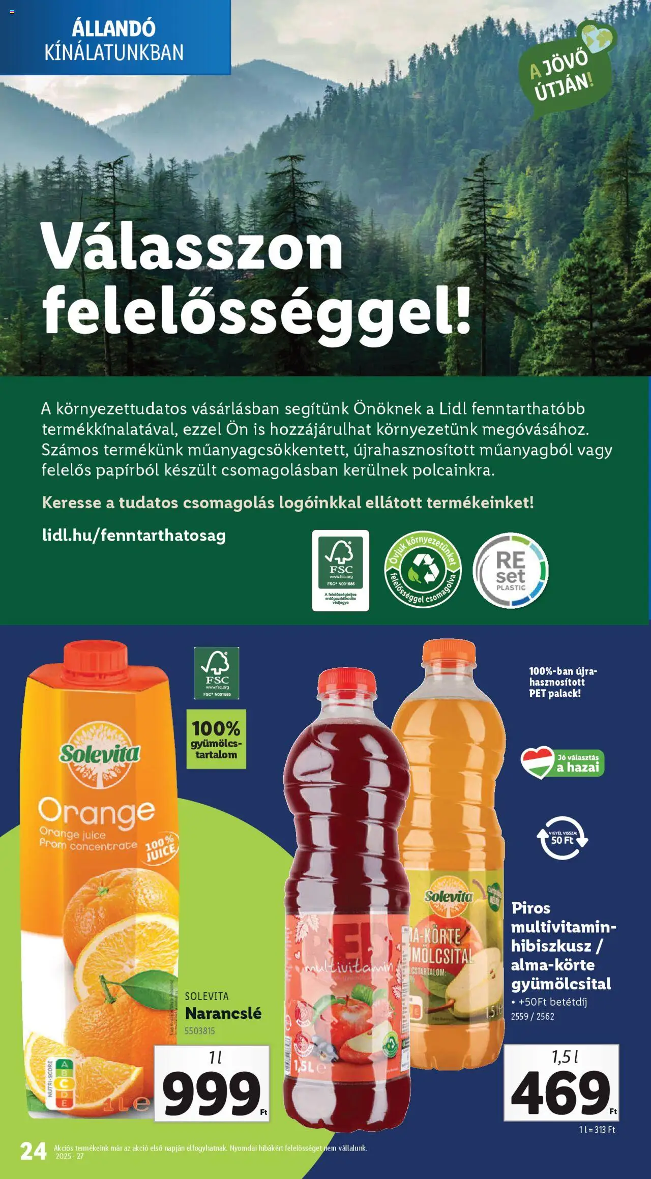Lidl akciós ujság - amely érvényes a következő dátumtól: 03.07.2025 | Oldal: 24 | Termékek: Gyümölcsital, Gyümölcs, Multivitamin, Narancslé