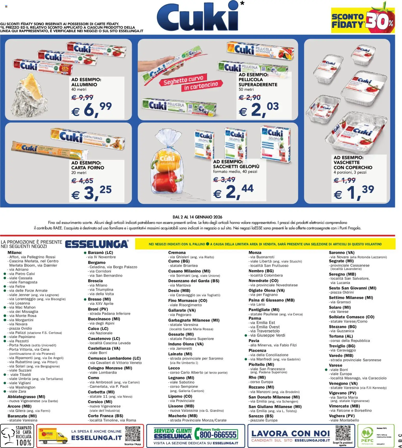 Volantino Esselunga S del 02.01.2026 | Pagina: 24 | Prodotti: Forno, Pellicola, Alluminio, Vaschette